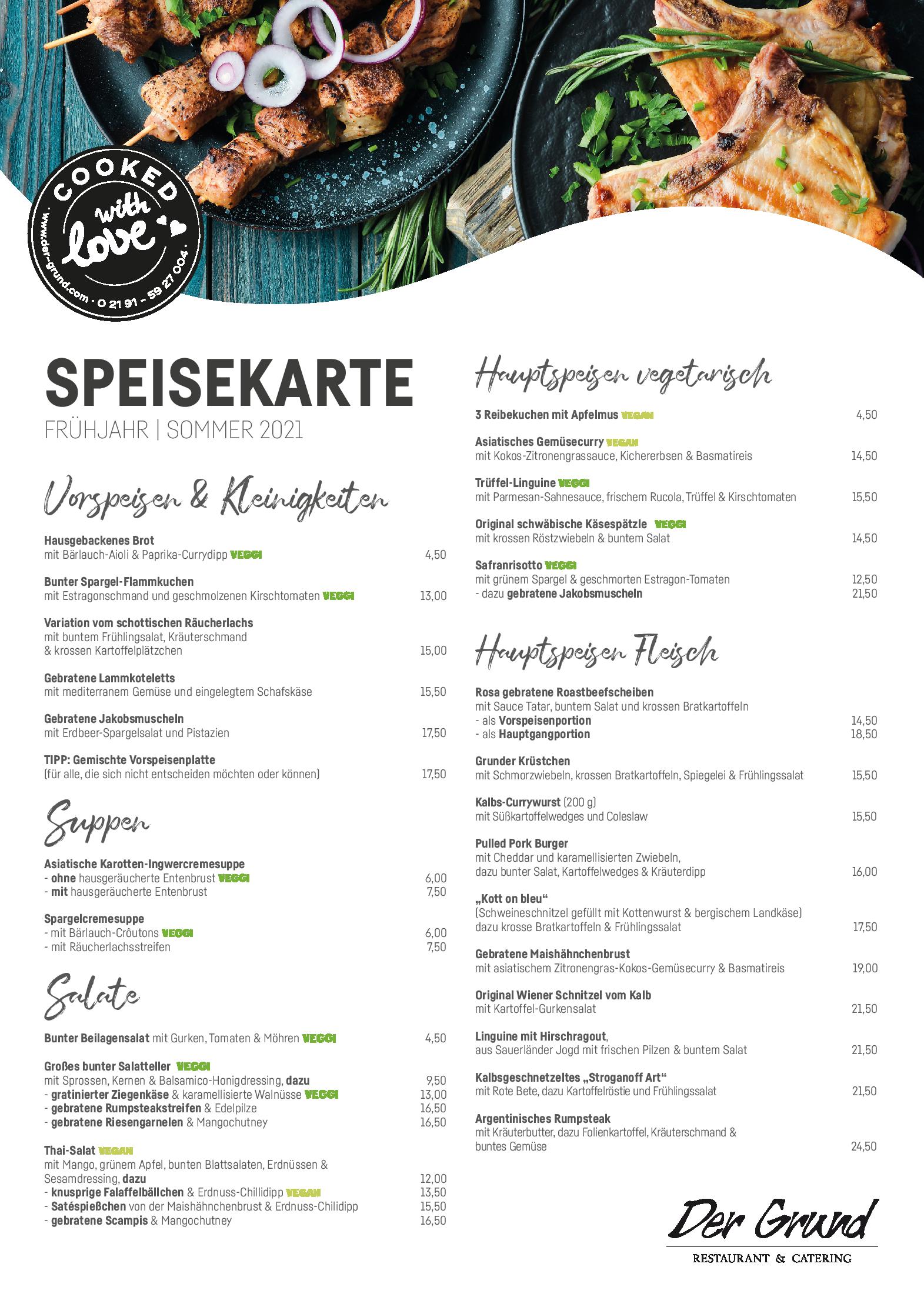 Speisekarte Der Grund in Remscheid, Seite 3