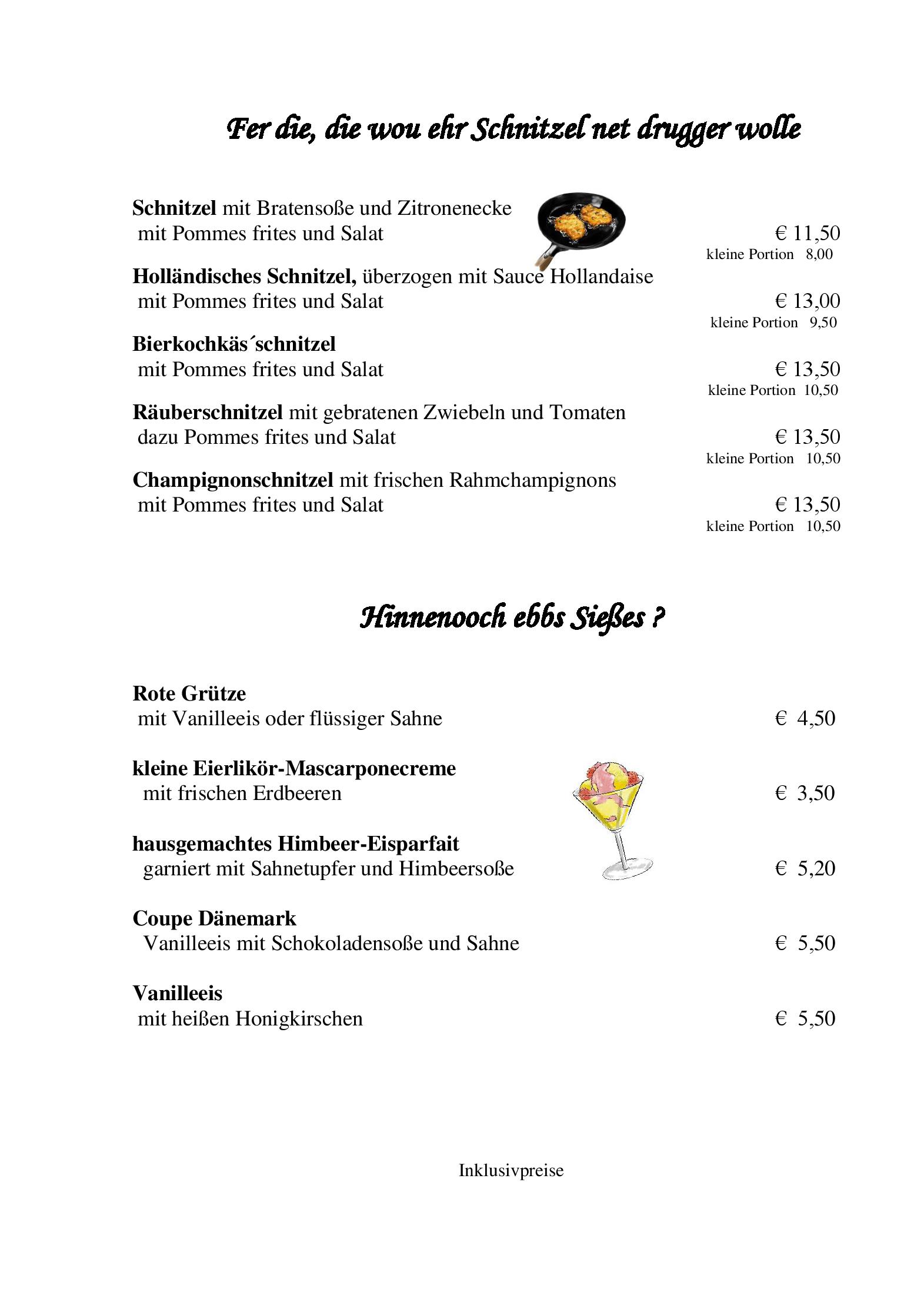 Speisekarte Gasthaus zur Schmelz in Mossautal, Seite 2