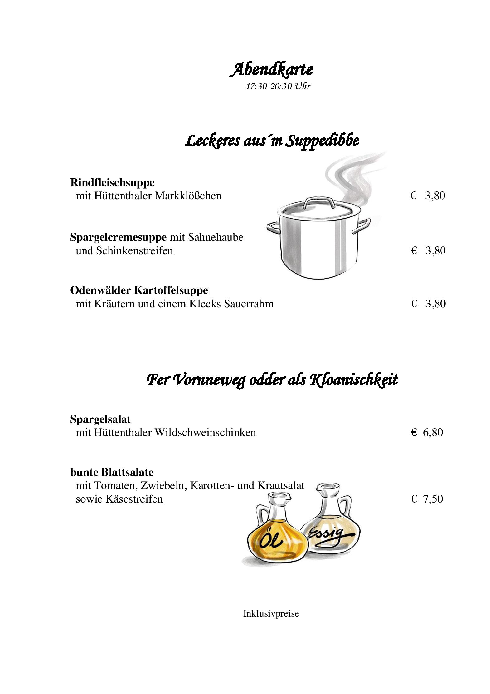 Speisekarte Gasthaus zur Schmelz in Mossautal, Seite 3