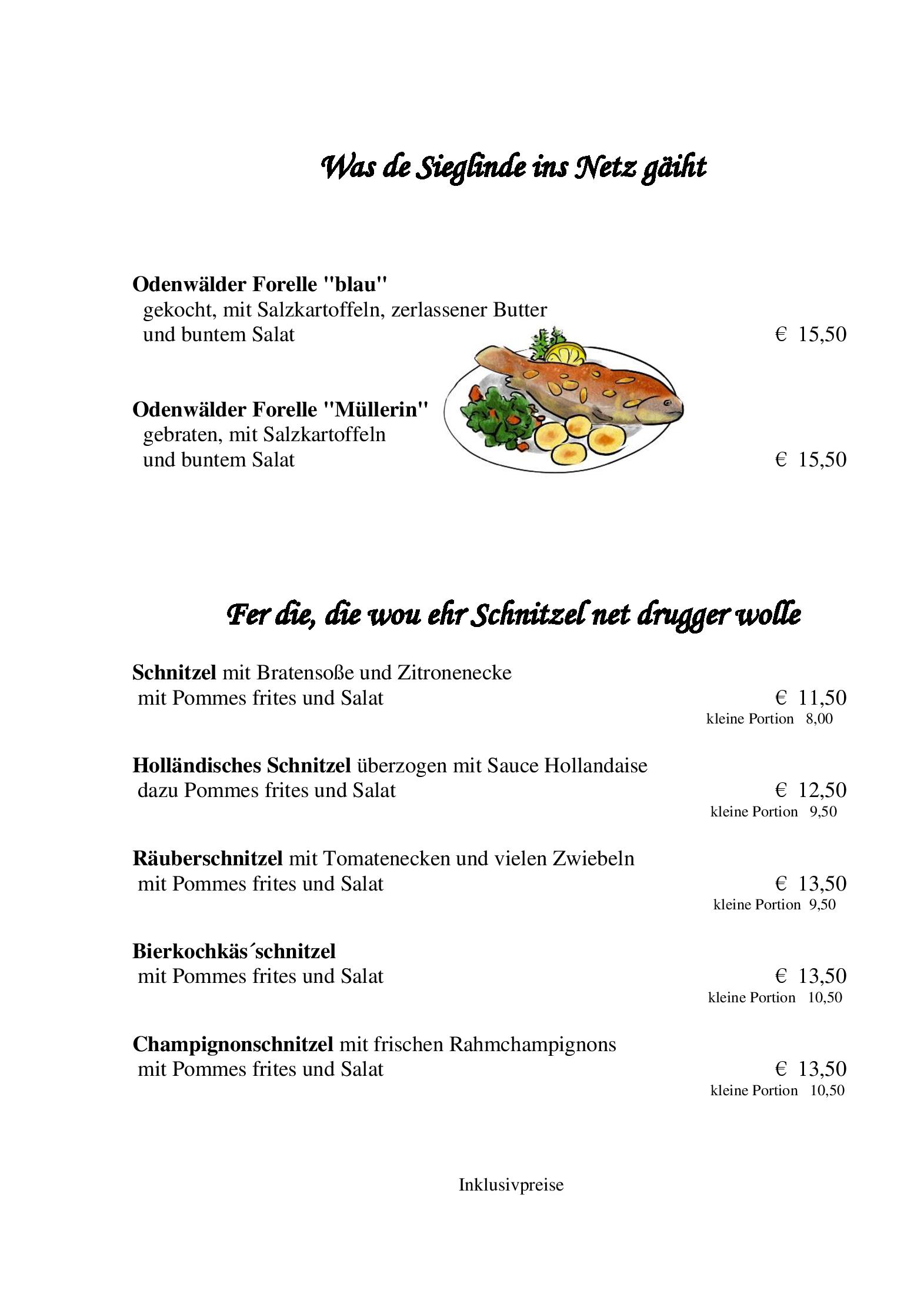Speisekarte Gasthaus zur Schmelz in Mossautal, Seite 4