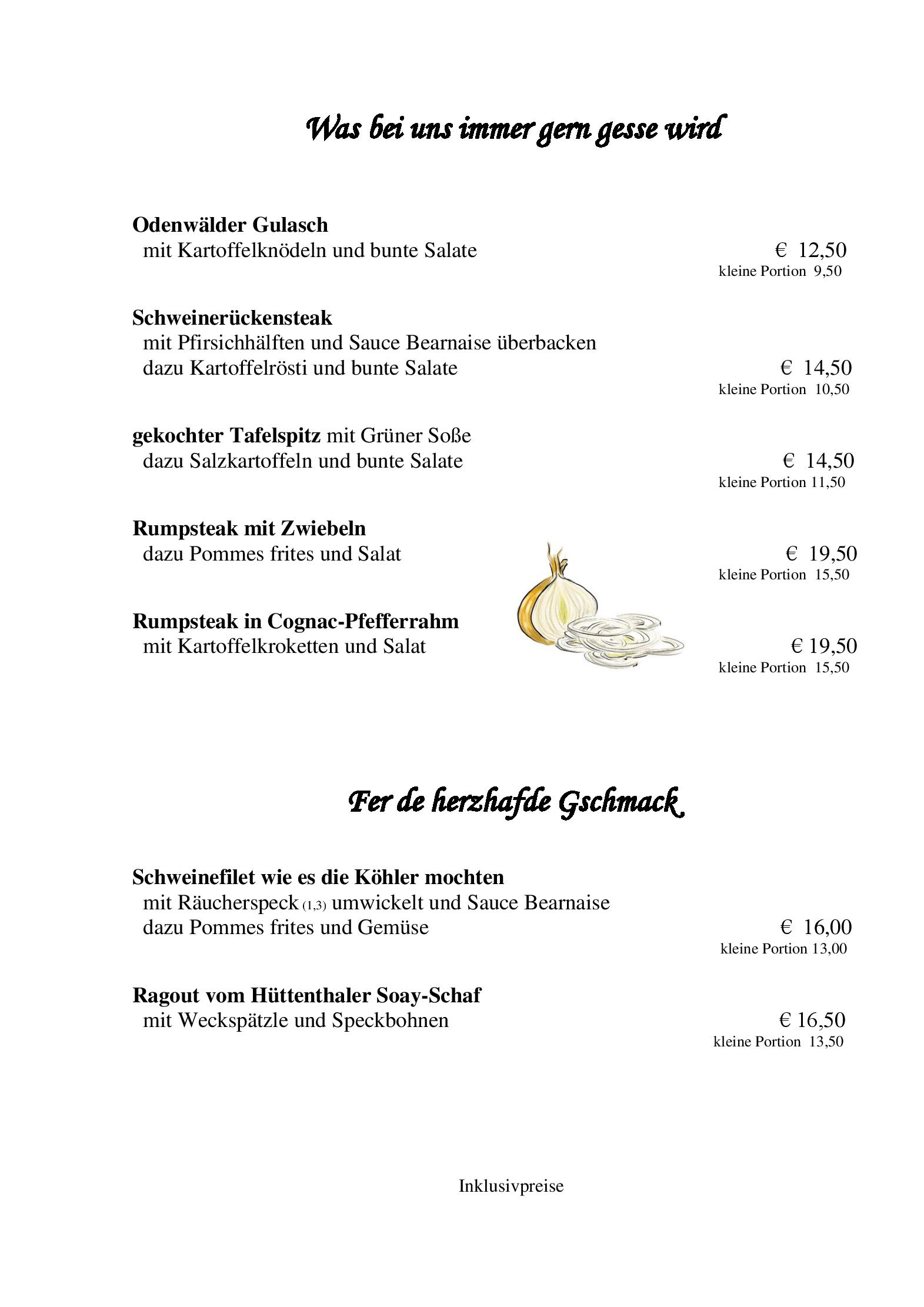 Speisekarte Gasthaus zur Schmelz in Mossautal, Seite 5