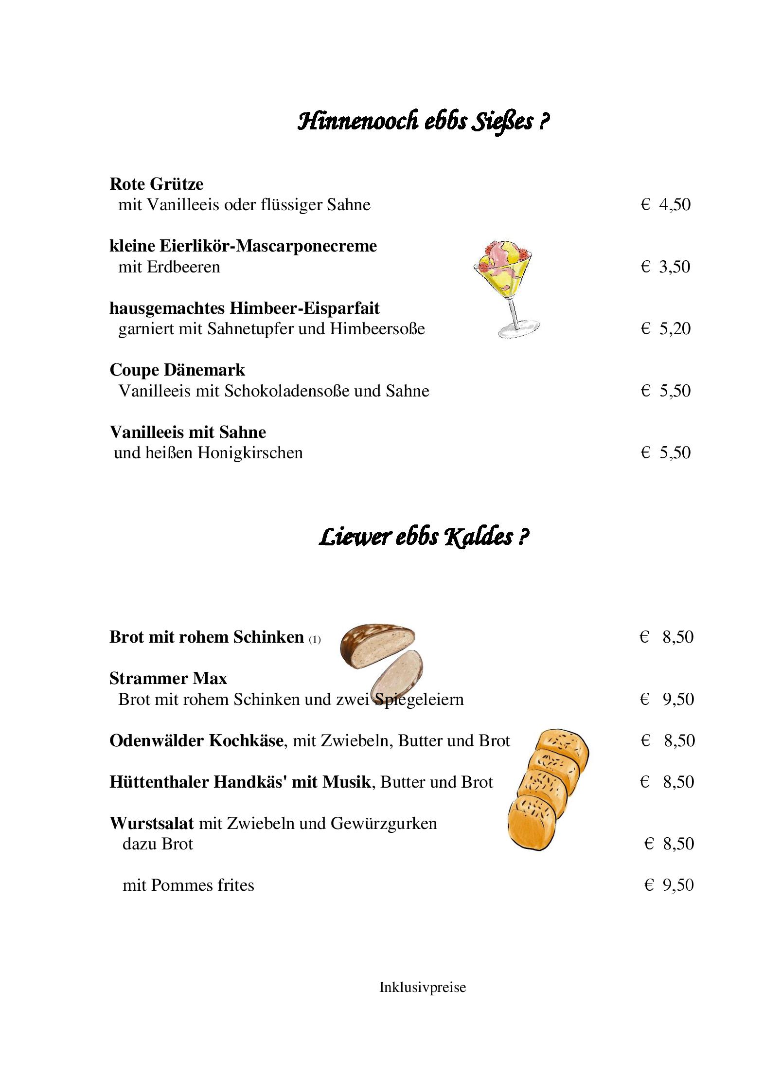 Speisekarte Gasthaus zur Schmelz in Mossautal, Seite 6
