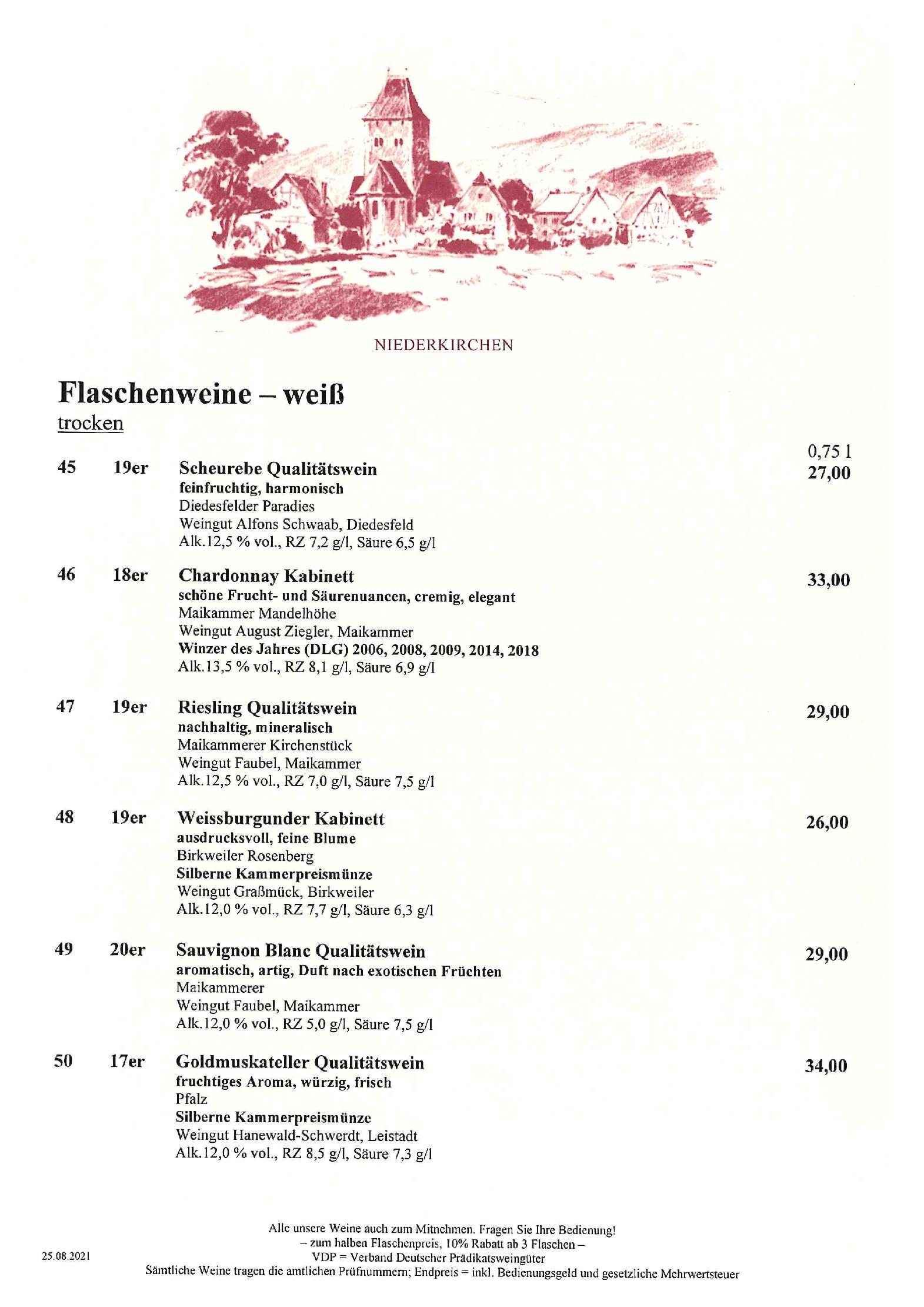 Speisekarte Pfälzer Residenz Weinstube in München, Seite 12