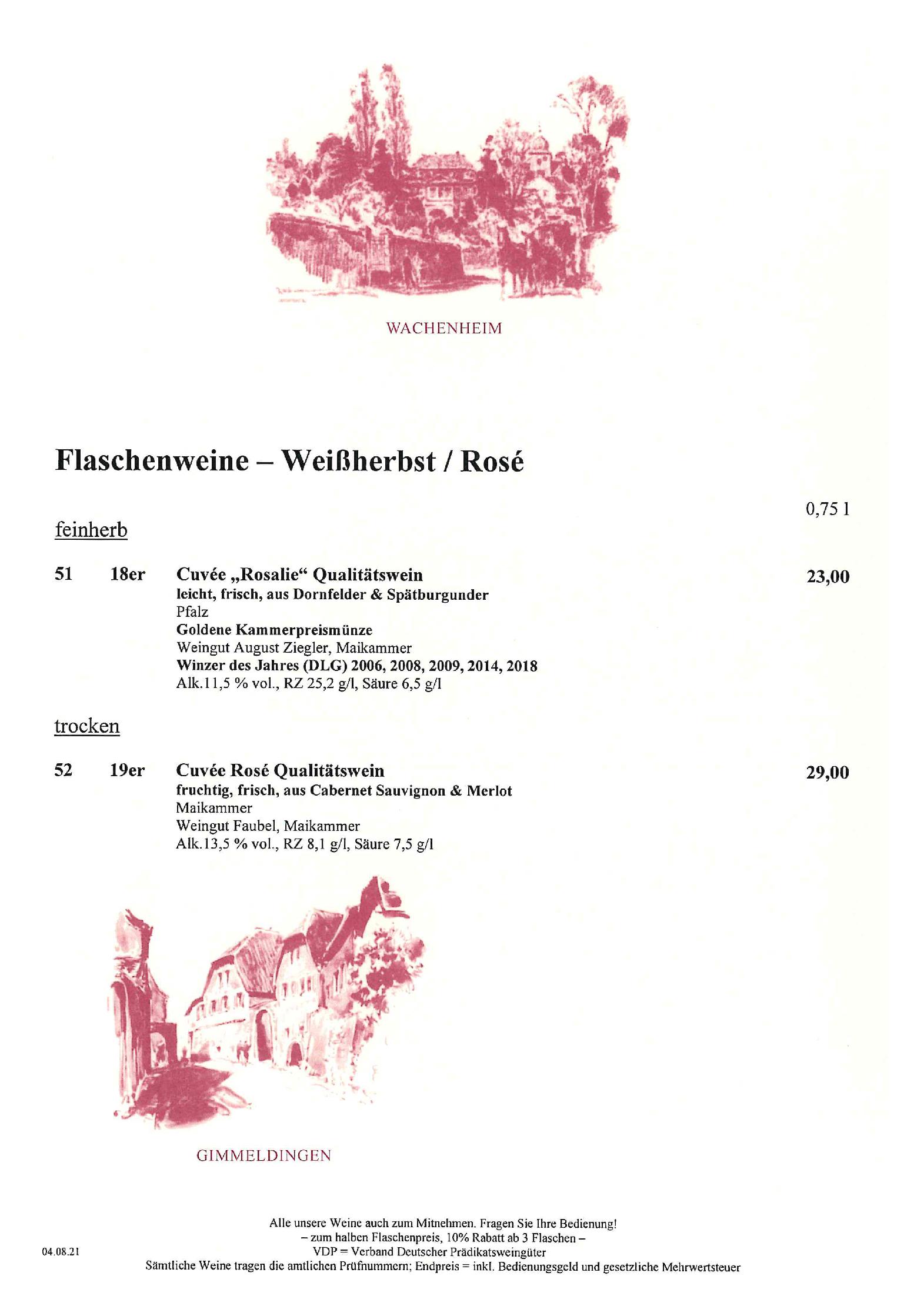 Speisekarte Pfälzer Residenz Weinstube in München, Seite 13