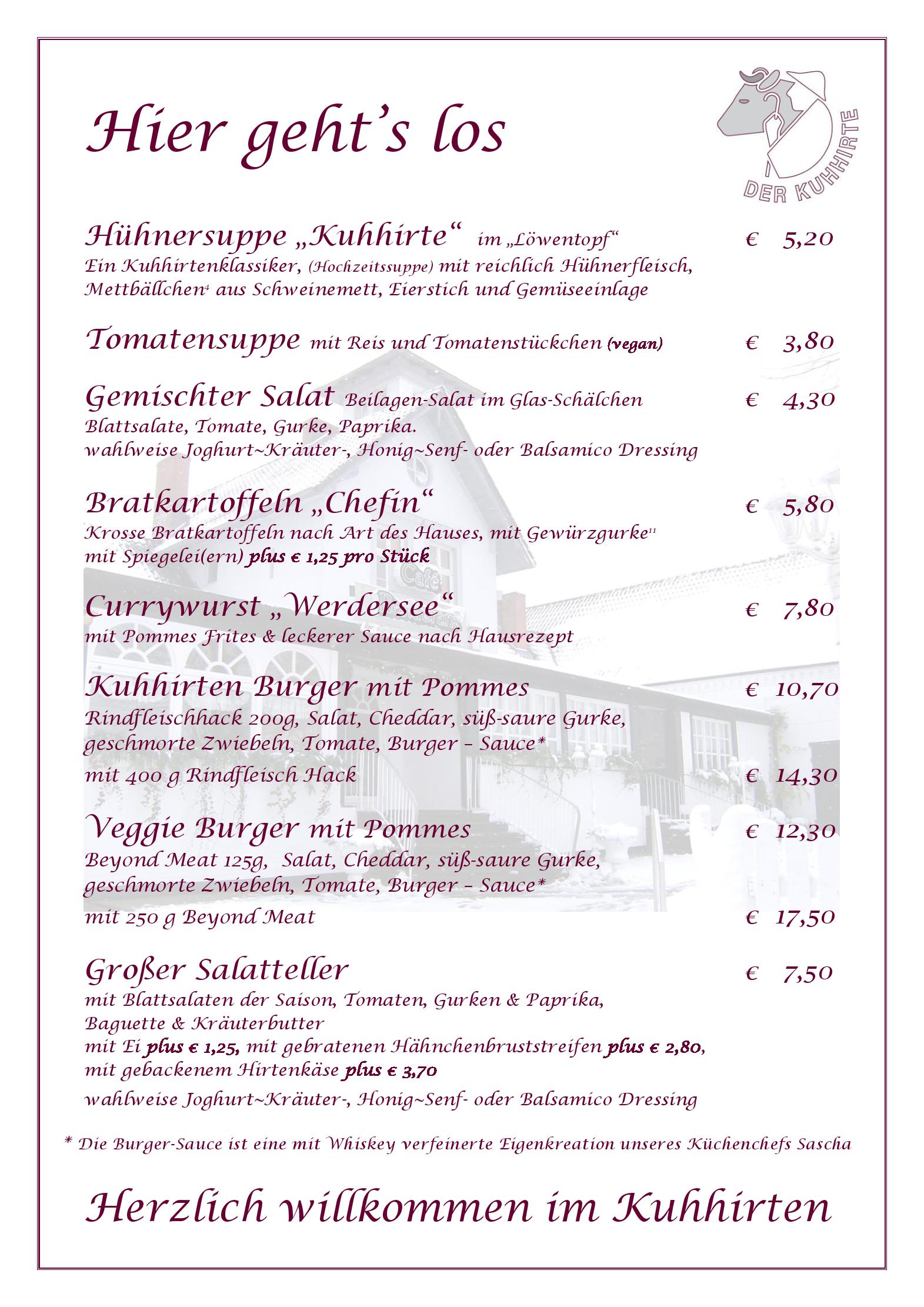 Speisekarte Der Kuhhirte in Bremen, Seite 21