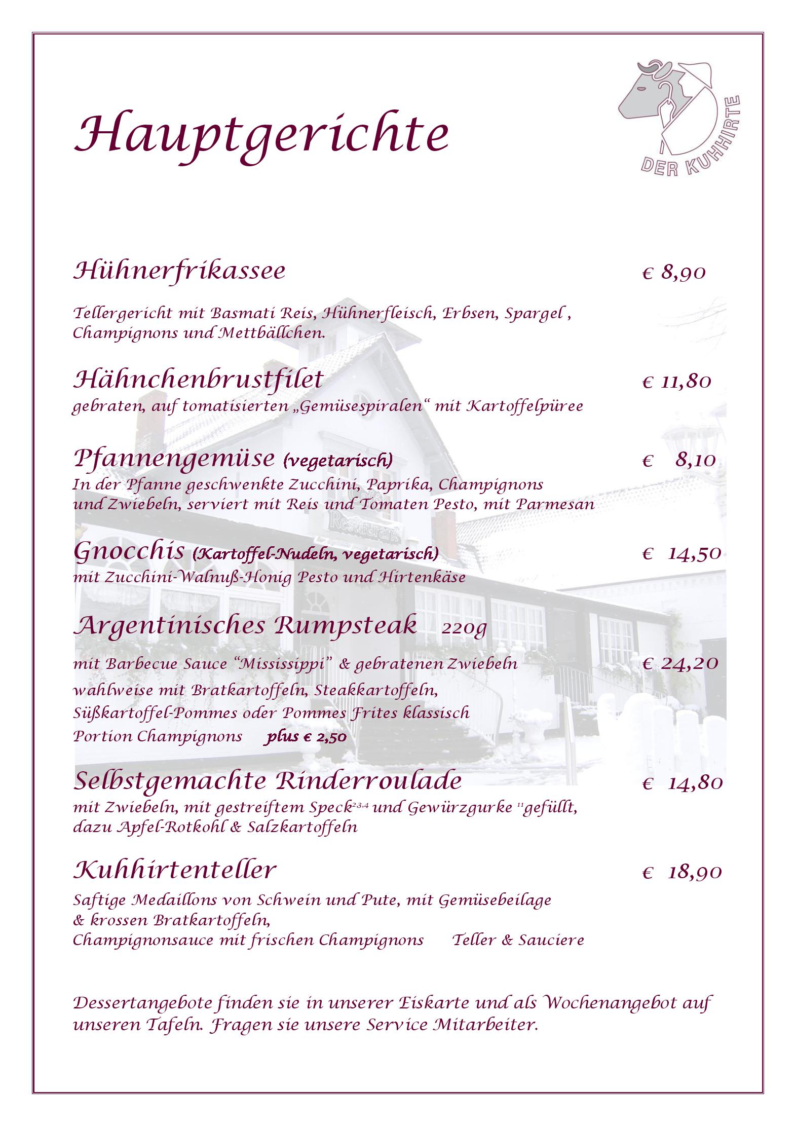Speisekarte Der Kuhhirte in Bremen, Seite 25