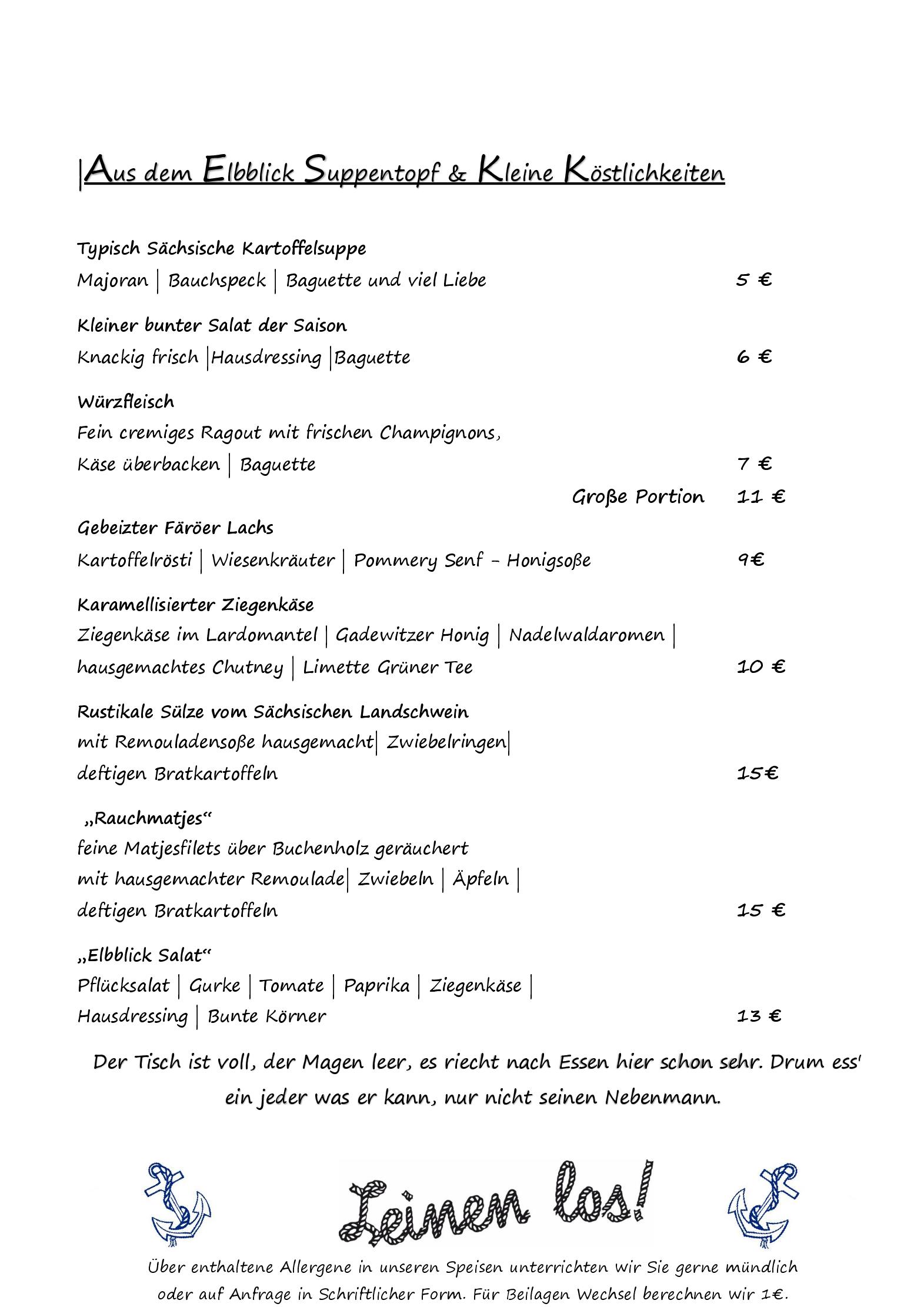 Speisekarte Hotel und Restaurant Pillnitzer Elbblick in Dresden, Seite 7