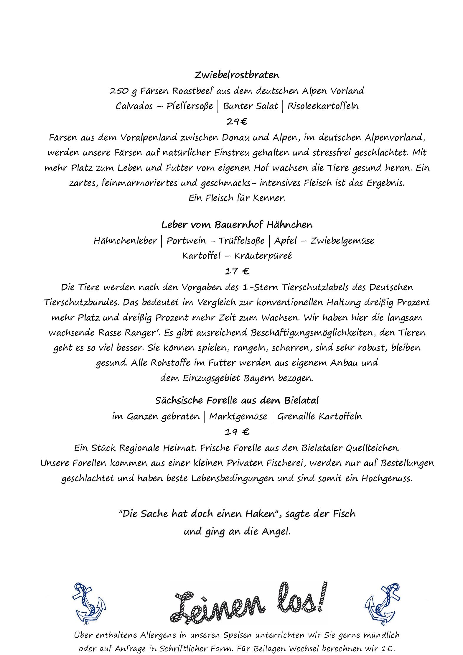 Speisekarte Hotel und Restaurant Pillnitzer Elbblick in Dresden, Seite 9