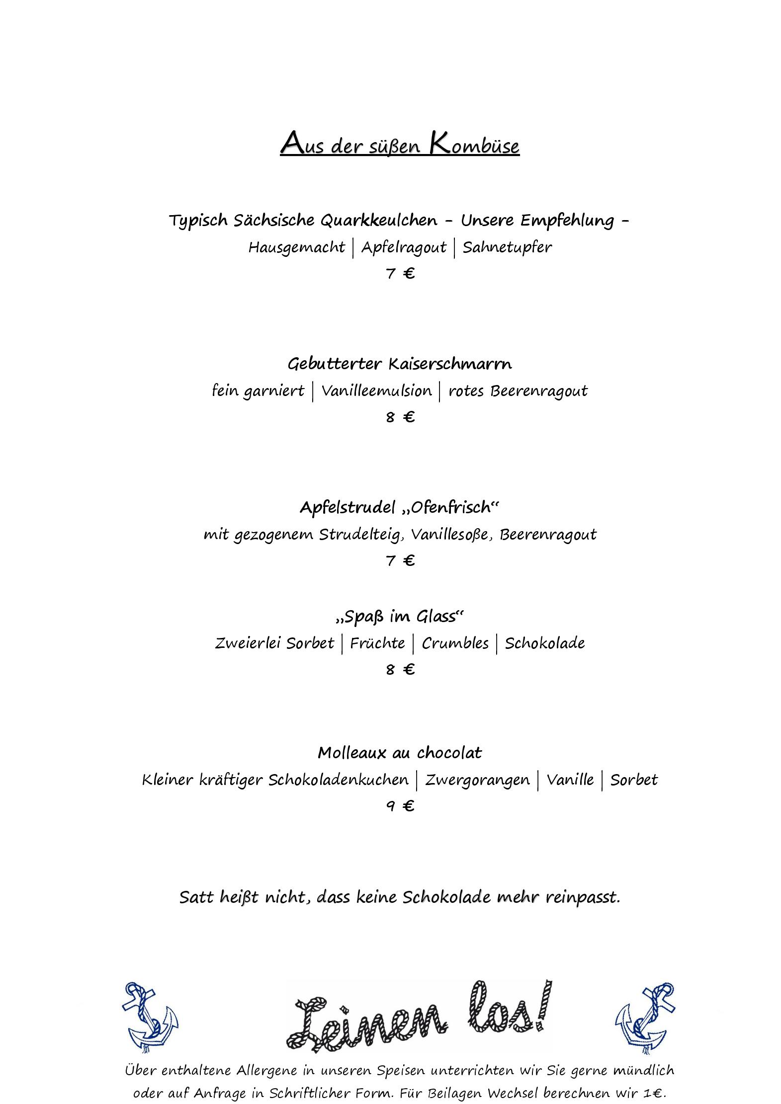 Speisekarte Hotel und Restaurant Pillnitzer Elbblick in Dresden, Seite 11