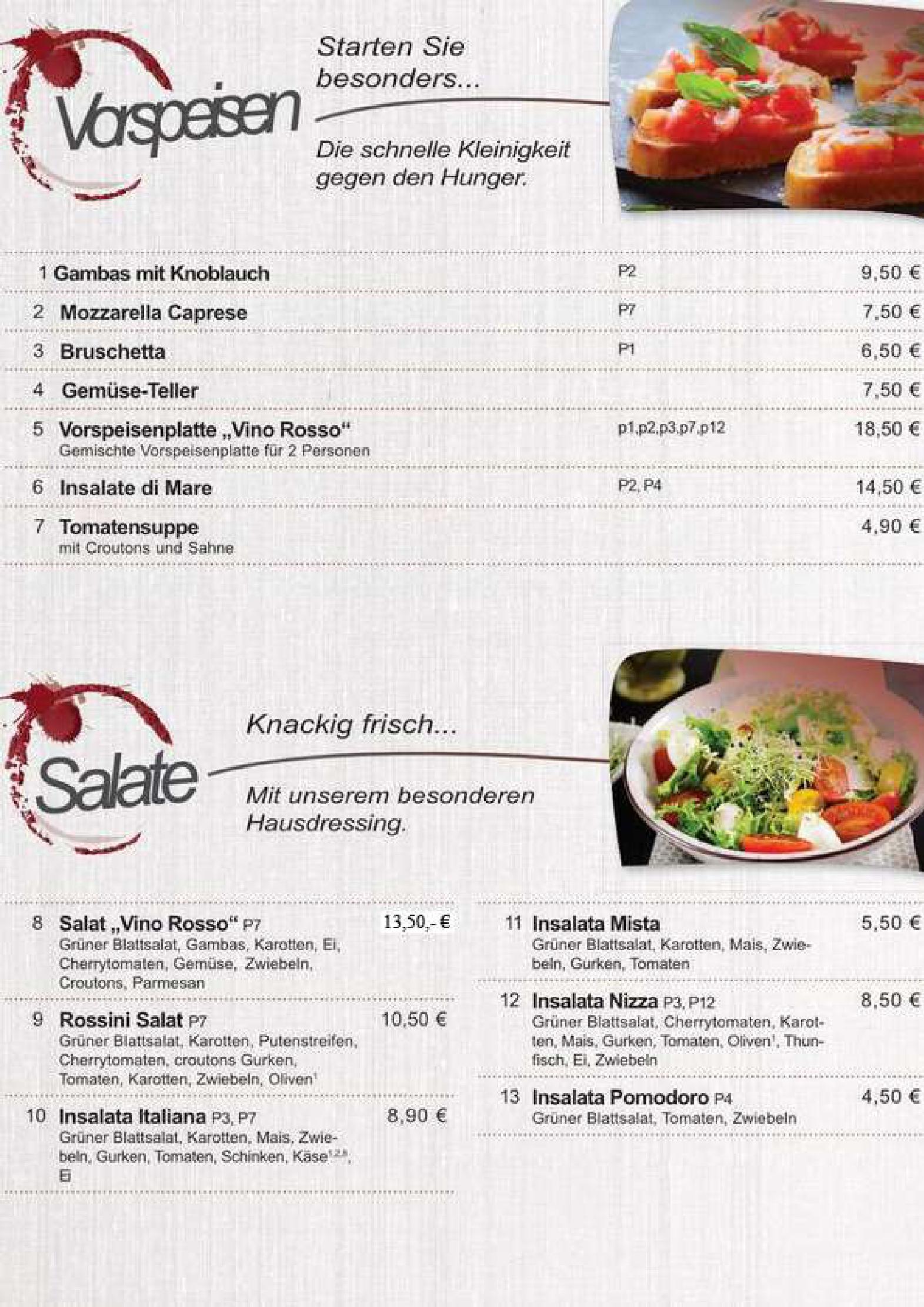 Speisekarte Ristorante Vino Rosso in Philippsburg, Seite 2