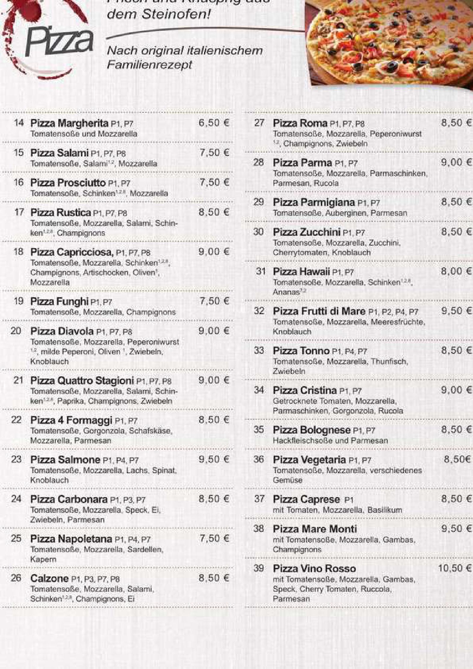 Speisekarte Ristorante Vino Rosso in Philippsburg, Seite 3