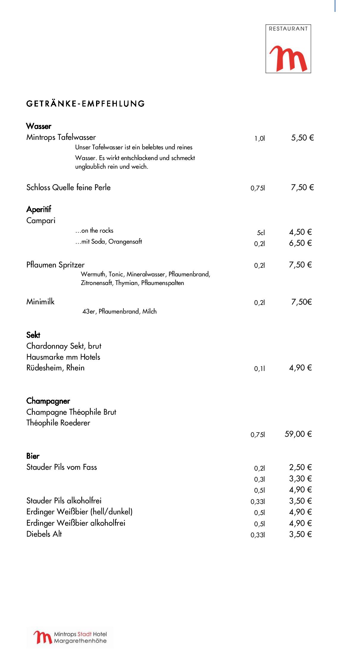 Speisekarte Mintrops Stadt Hotel - Restaurant M in Essen, Seite 65