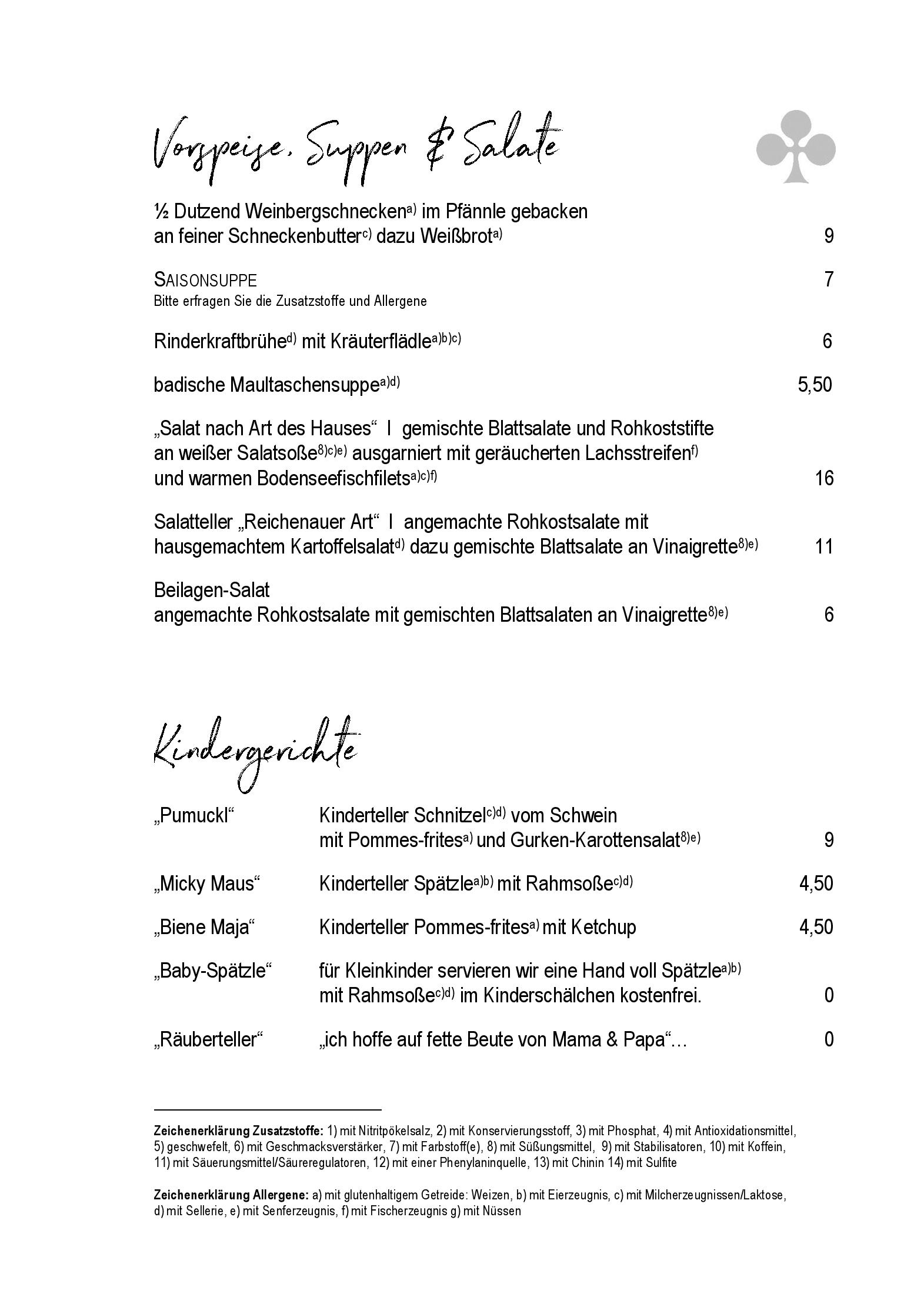 Speisekarte Landgasthof Kreuz in Konstanz, Seite 3