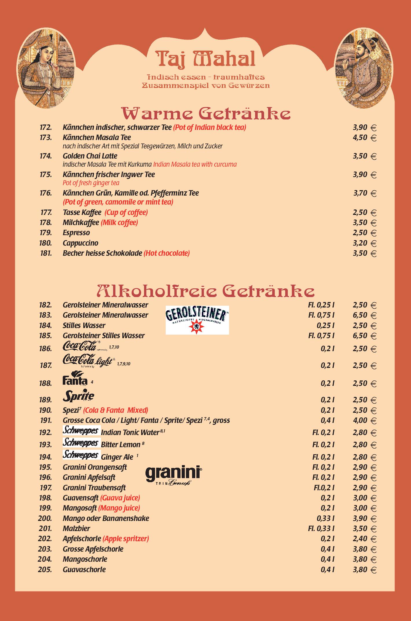 Speisekarte Taj Mahal in Hannover, Seite 27
