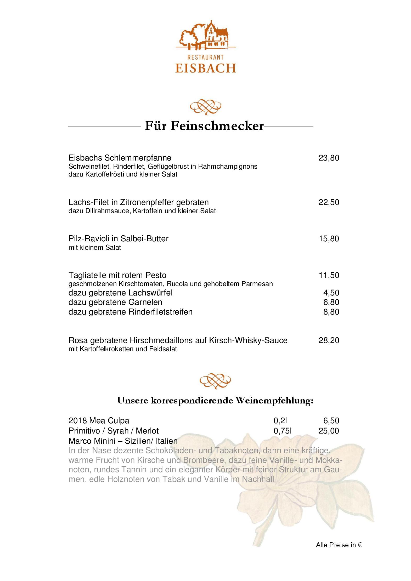 Speisekarte Hotel Eisbach in Ransbach-Baumbach, Seite 5