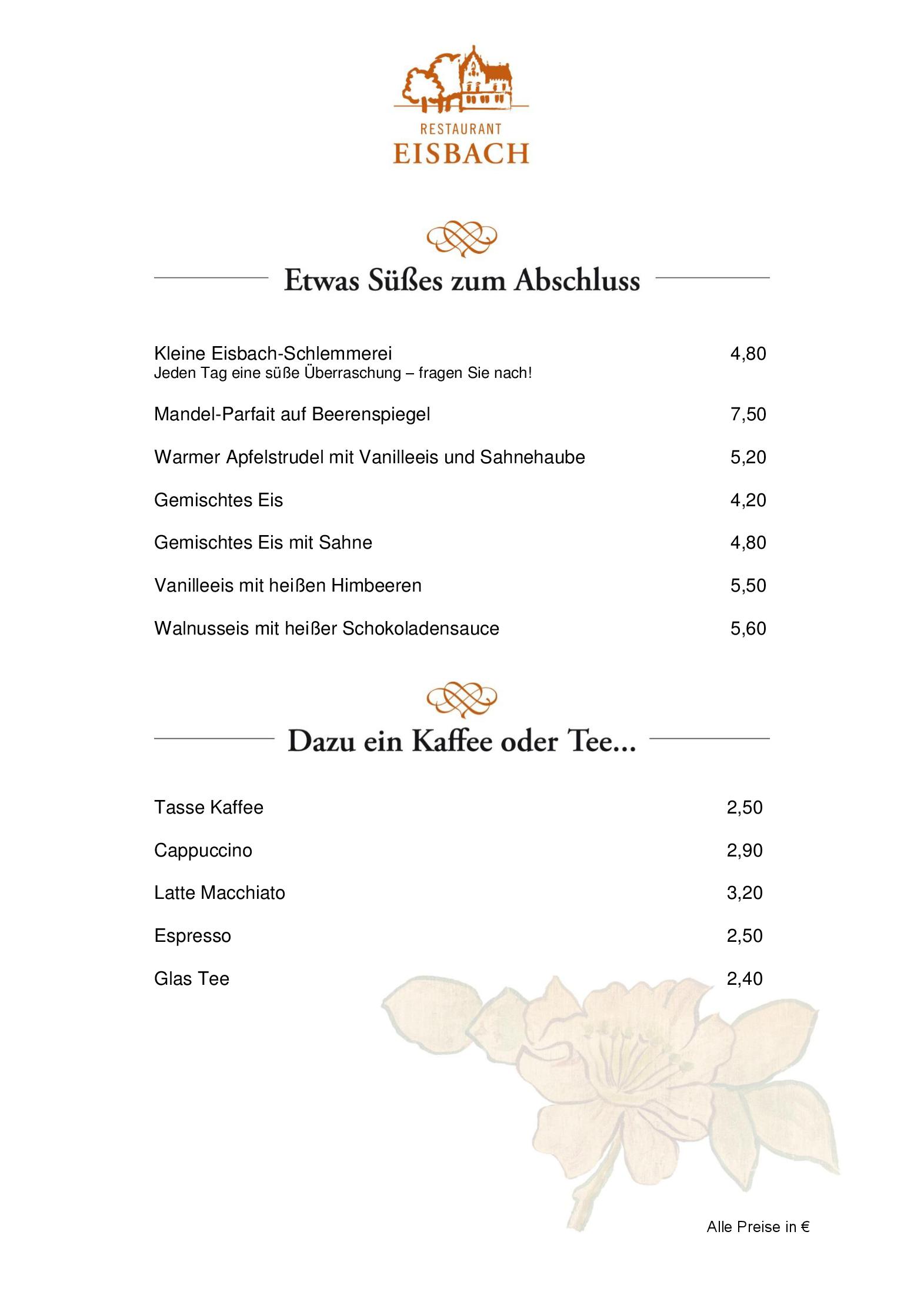 Speisekarte Hotel Eisbach in Ransbach-Baumbach, Seite 7