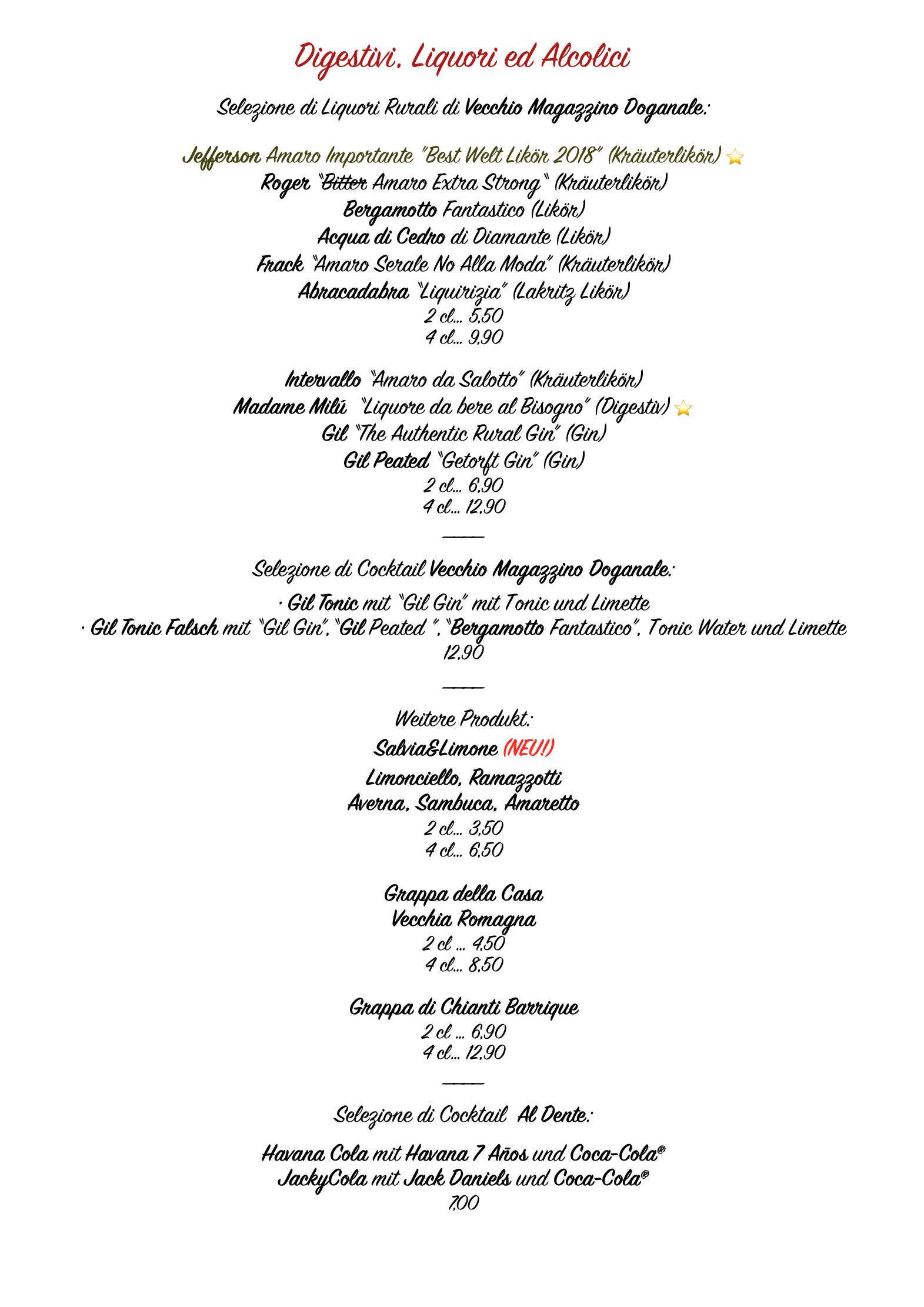 Speisekarte Al Dente Ristorante,Pizzeria,Vinoteca in Viernheim, Seite 11