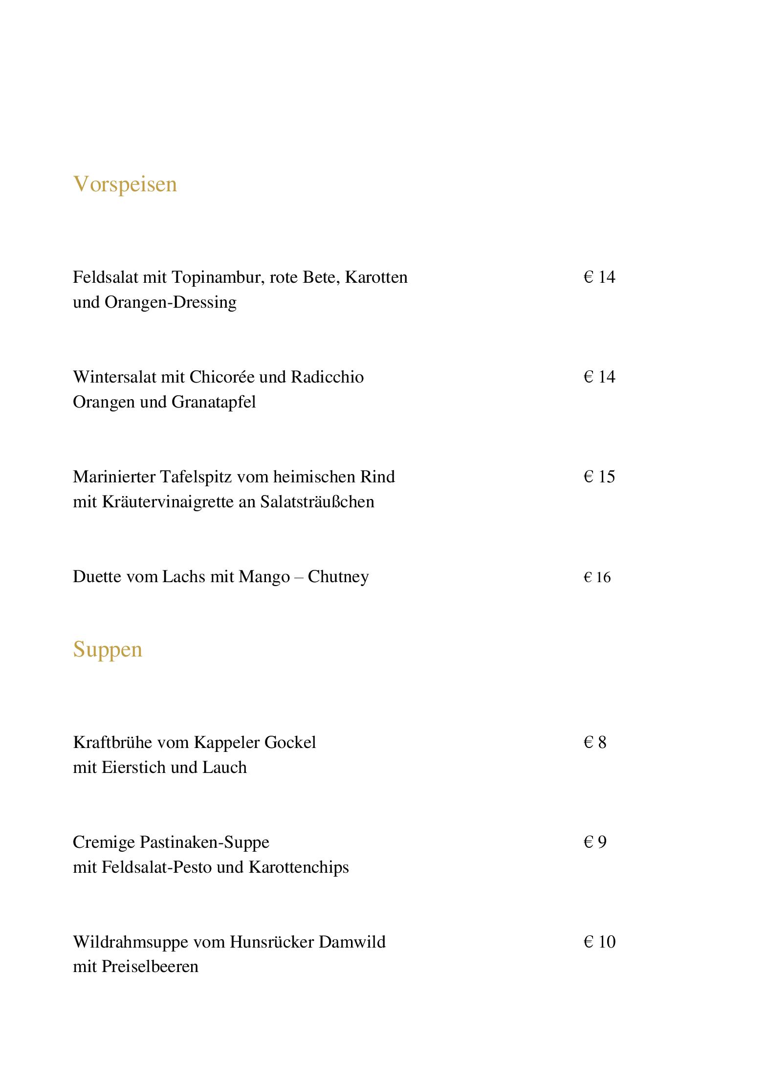 Speisekarte Hotel Schloss Rheinfels - Restaurant Auf Scharffeneck  in Sankt Goar, Seite 3