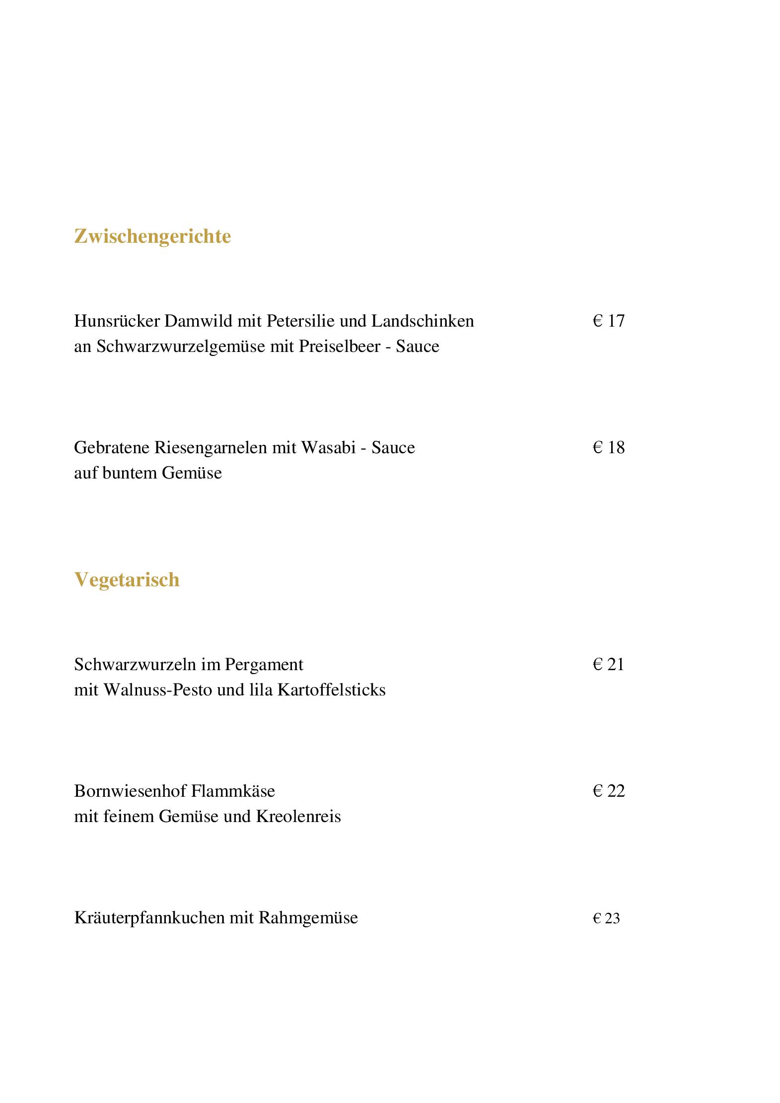 Speisekarte Hotel Schloss Rheinfels - Restaurant Auf Scharffeneck  in Sankt Goar, Seite 4