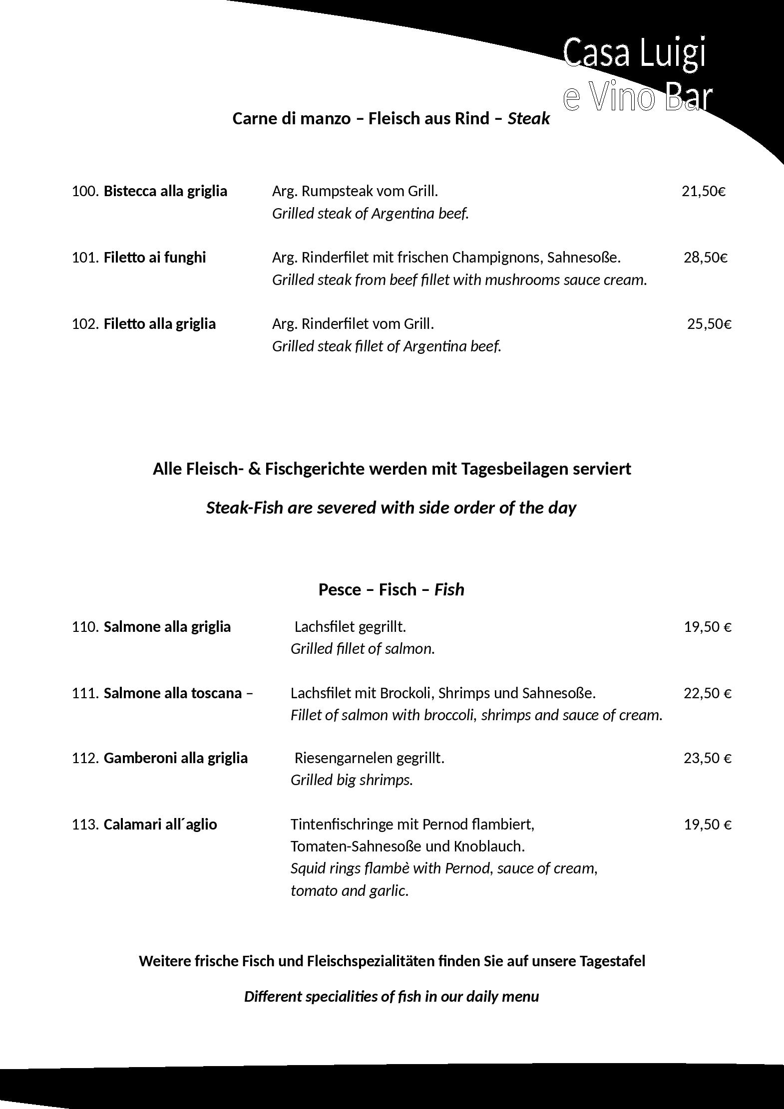 Speisekarte Casa Luigi e Vino Bar in Monheim am Rhein, Seite 36