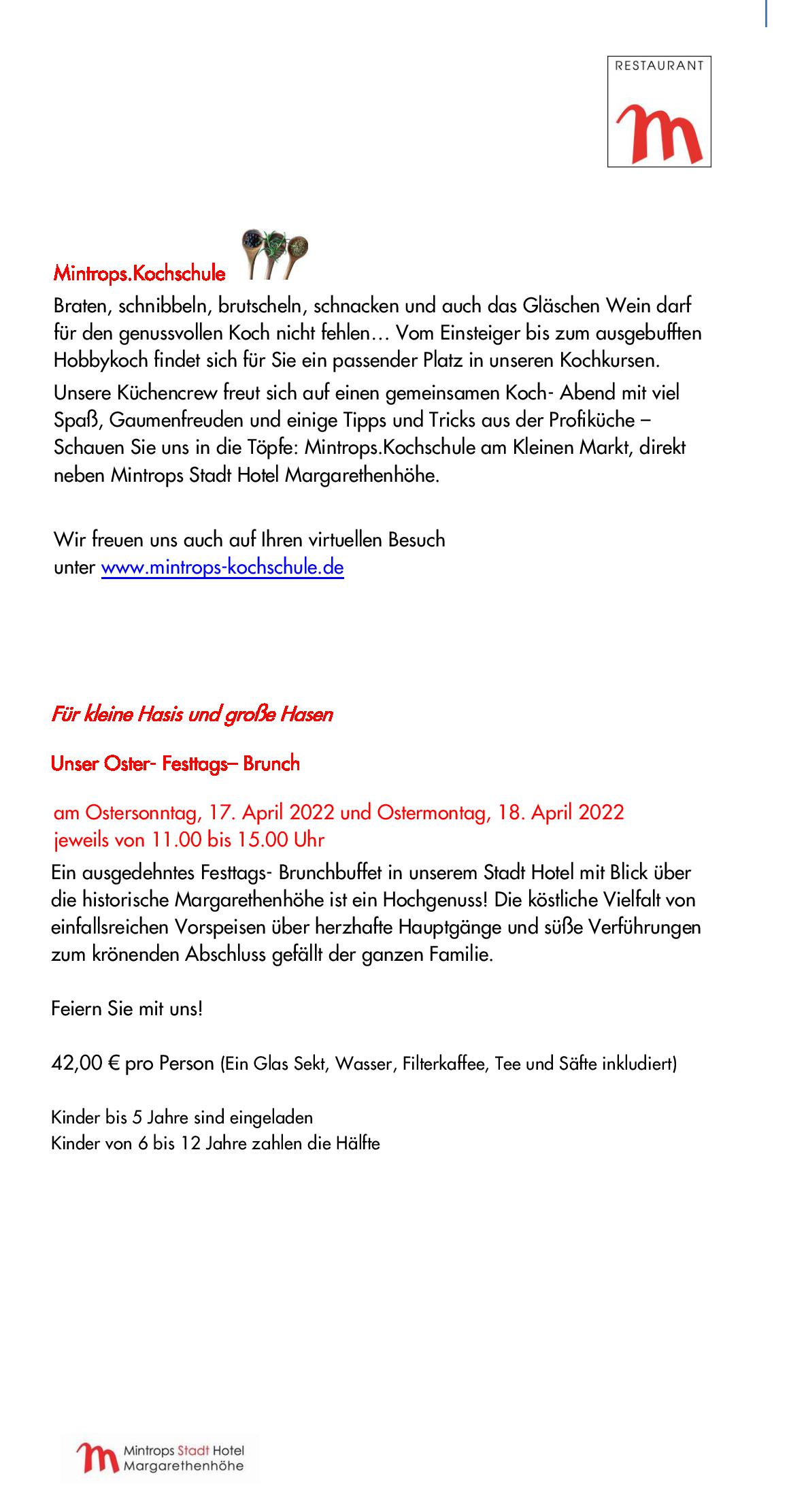 Speisekarte Mintrops Stadt Hotel - Restaurant M in Essen, Seite 93
