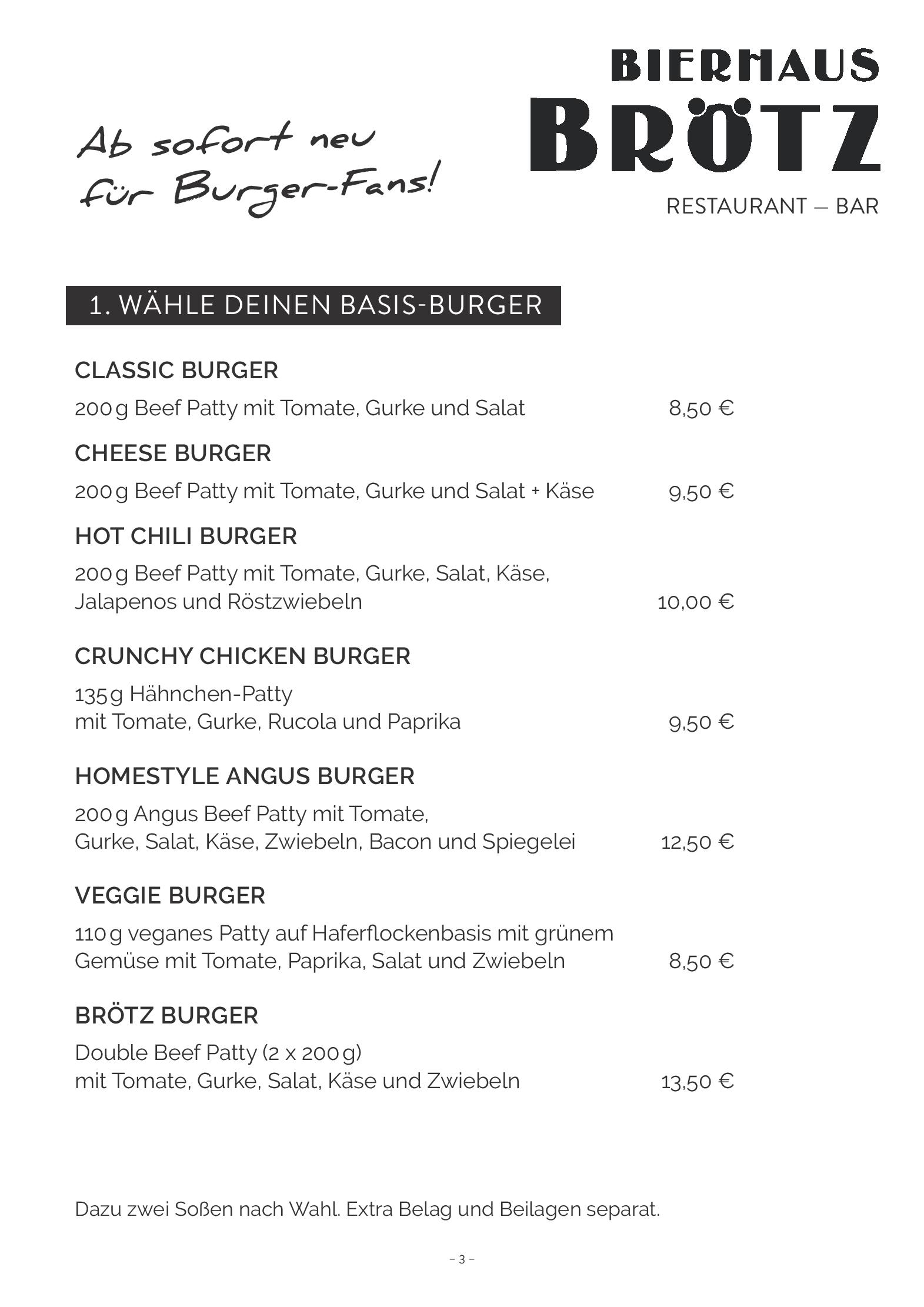 Speisekarte Bierhaus Brötz in Mayen, Seite 3