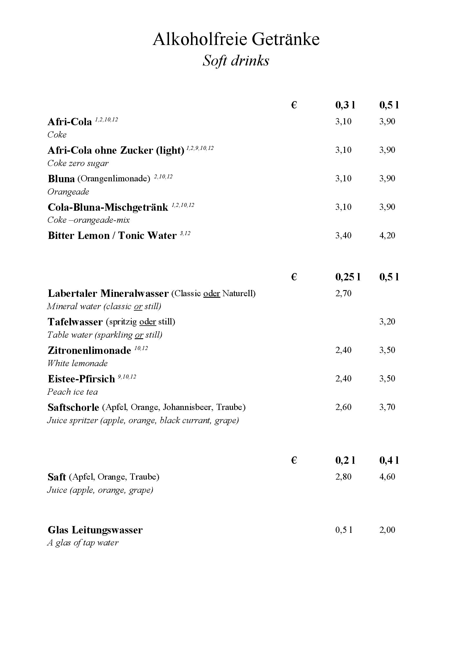Speisekarte Hotel, Restaurant & Camping Bauer Keller in Greding, Seite 10