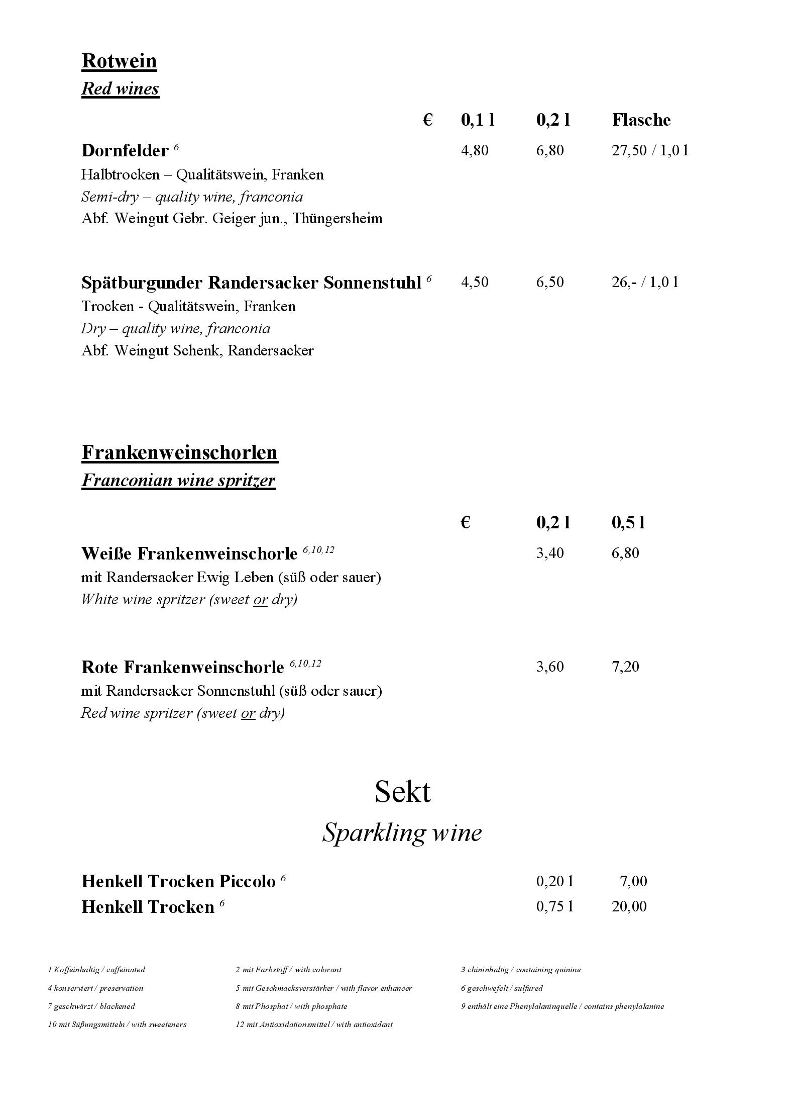 Speisekarte Hotel, Restaurant & Camping Bauer Keller in Greding, Seite 12