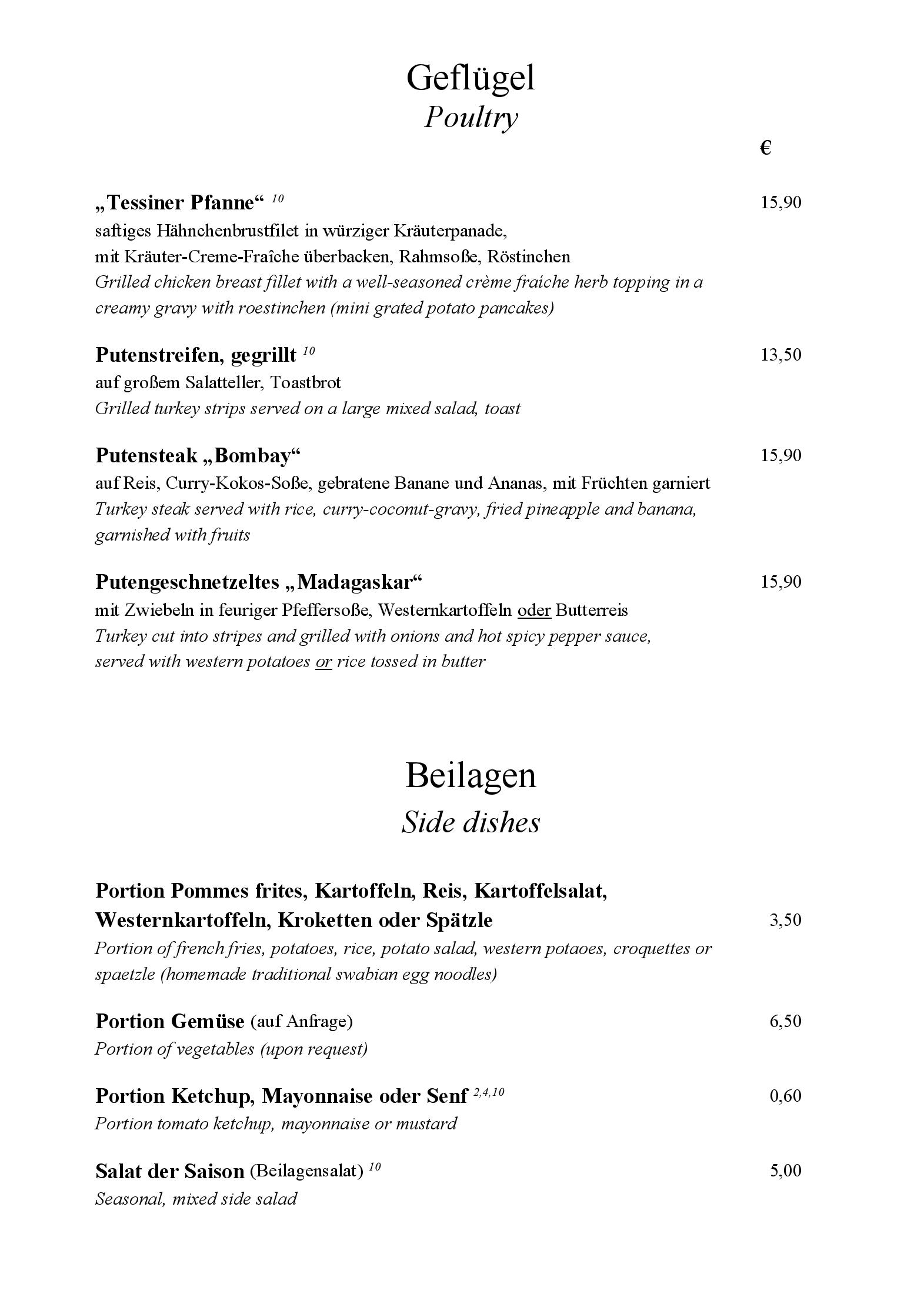 Speisekarte Hotel, Restaurant & Camping Bauer Keller in Greding, Seite 5