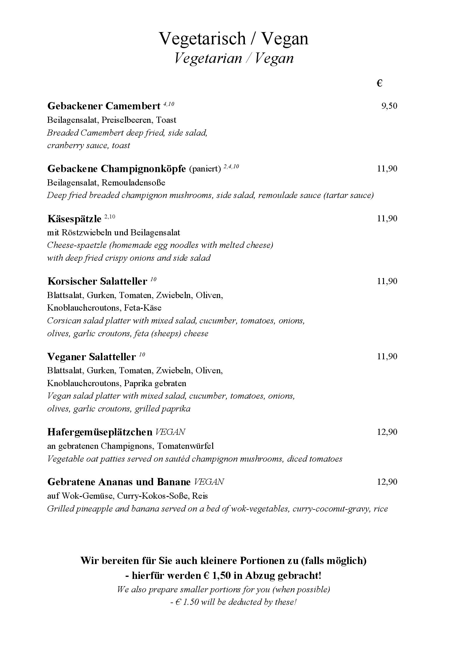 Speisekarte Hotel, Restaurant & Camping Bauer Keller in Greding, Seite 7