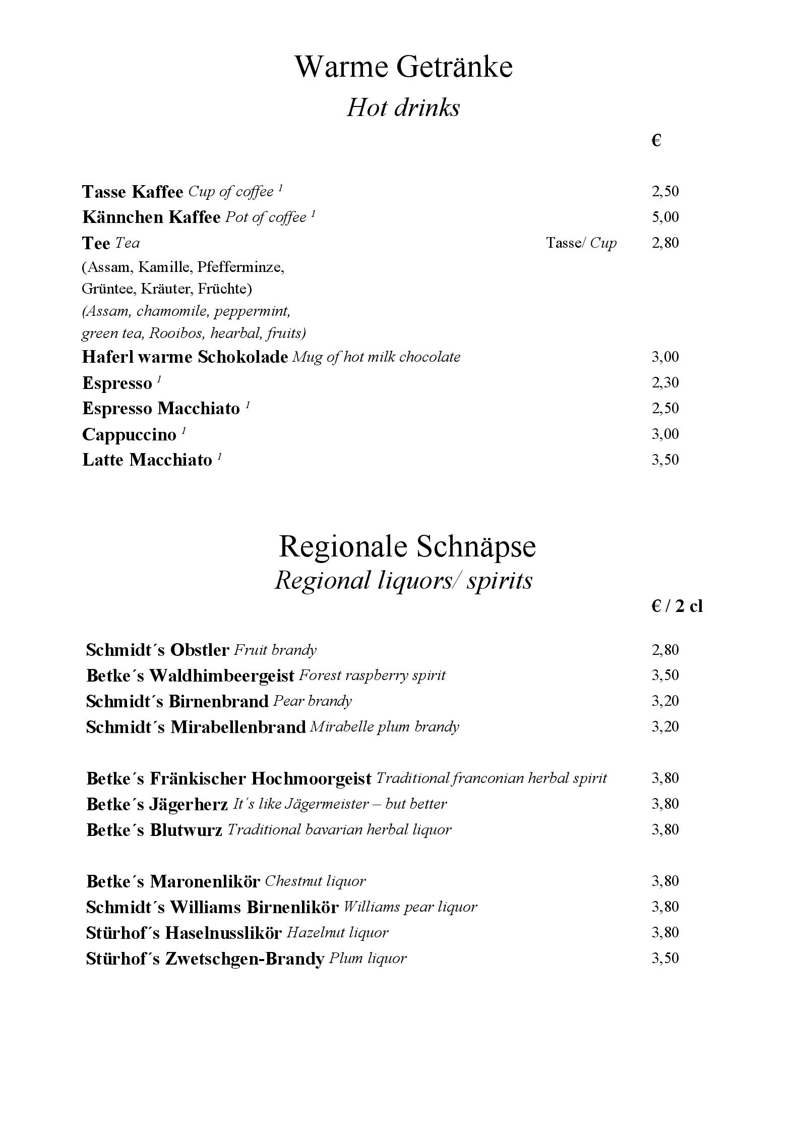 Speisekarte Hotel, Restaurant & Camping Bauer Keller in Greding, Seite 8