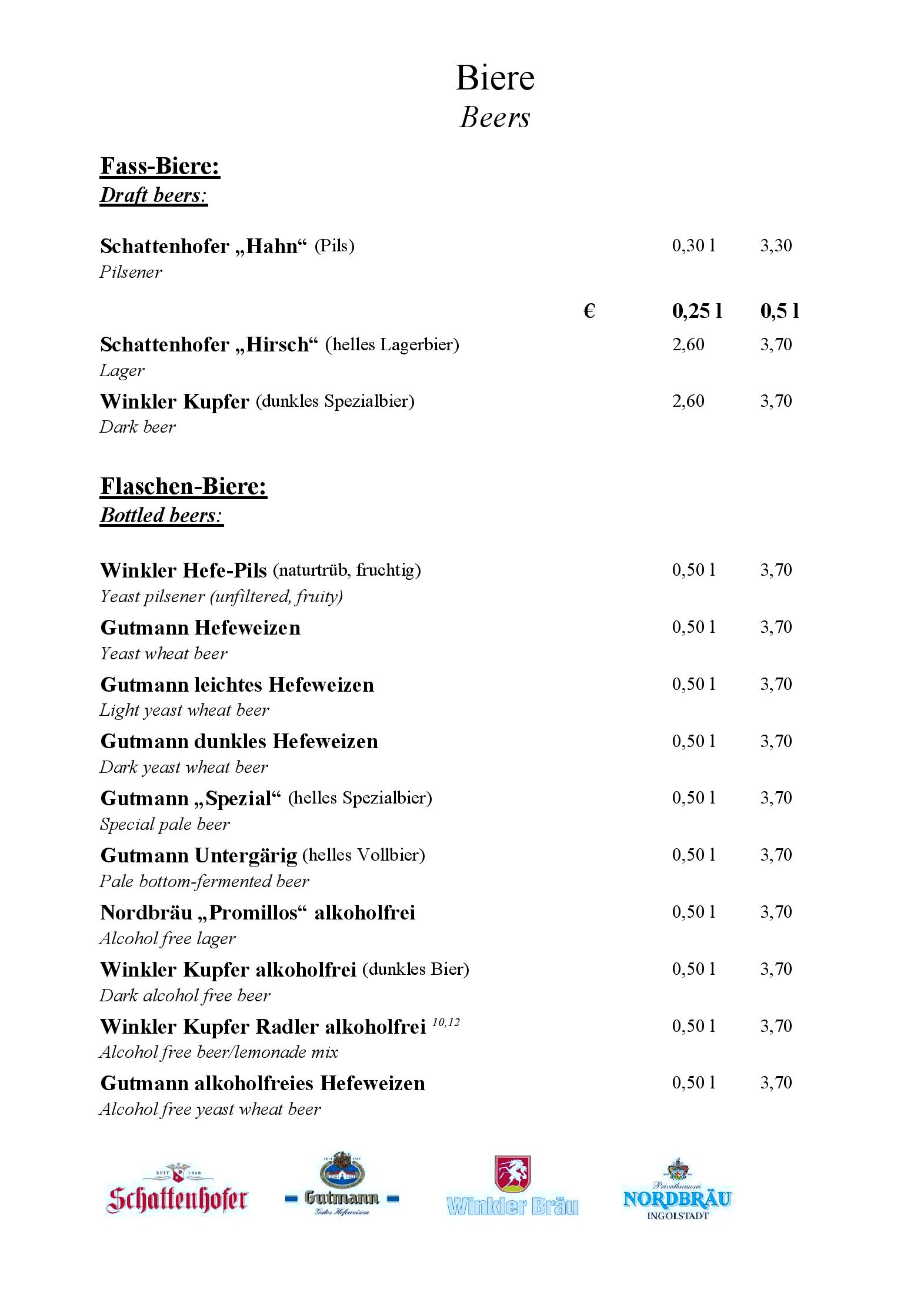 Speisekarte Hotel, Restaurant & Camping Bauer Keller in Greding, Seite 9