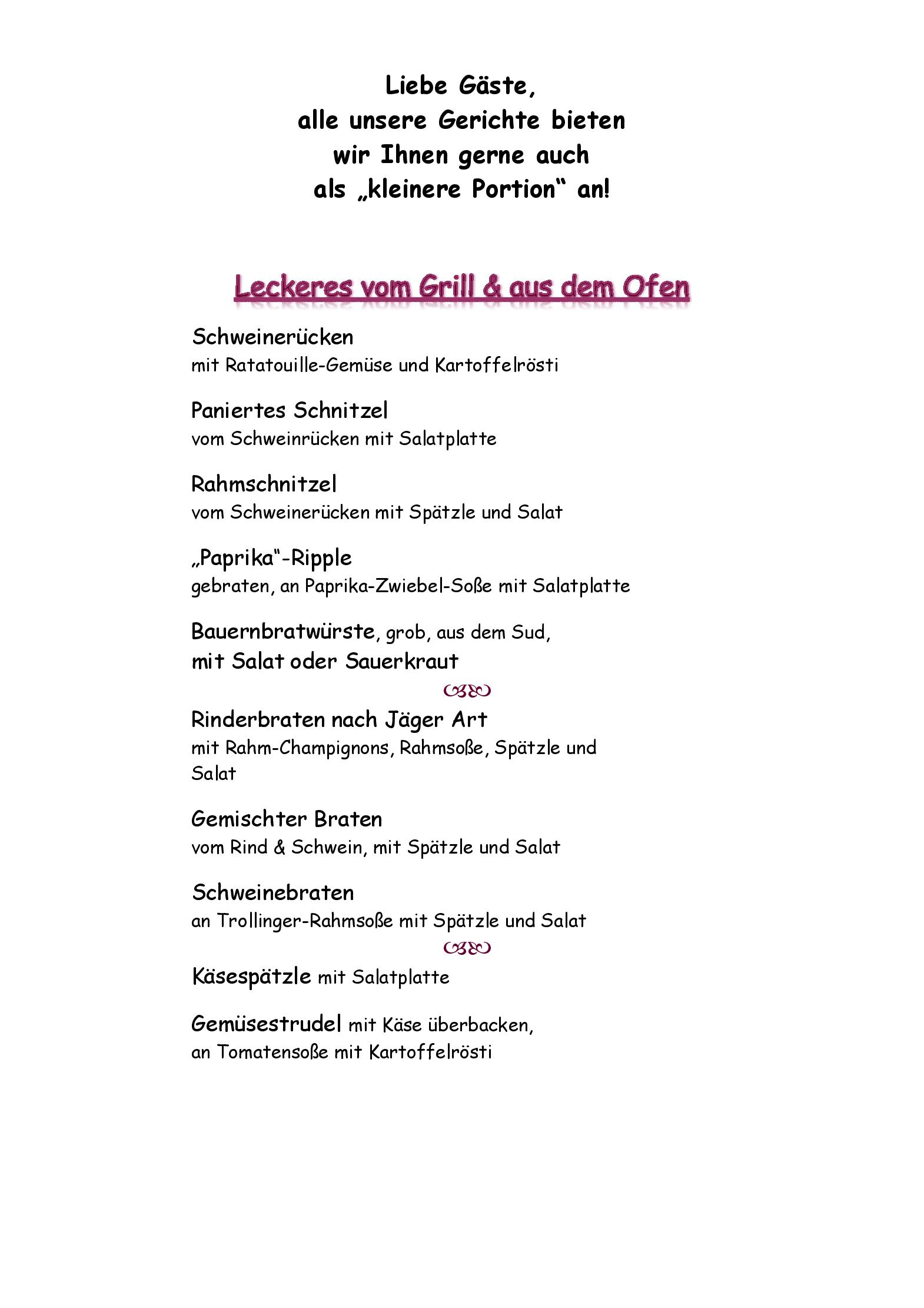 Speisekarte Weinstube Anker in Weinstadt, Seite 2
