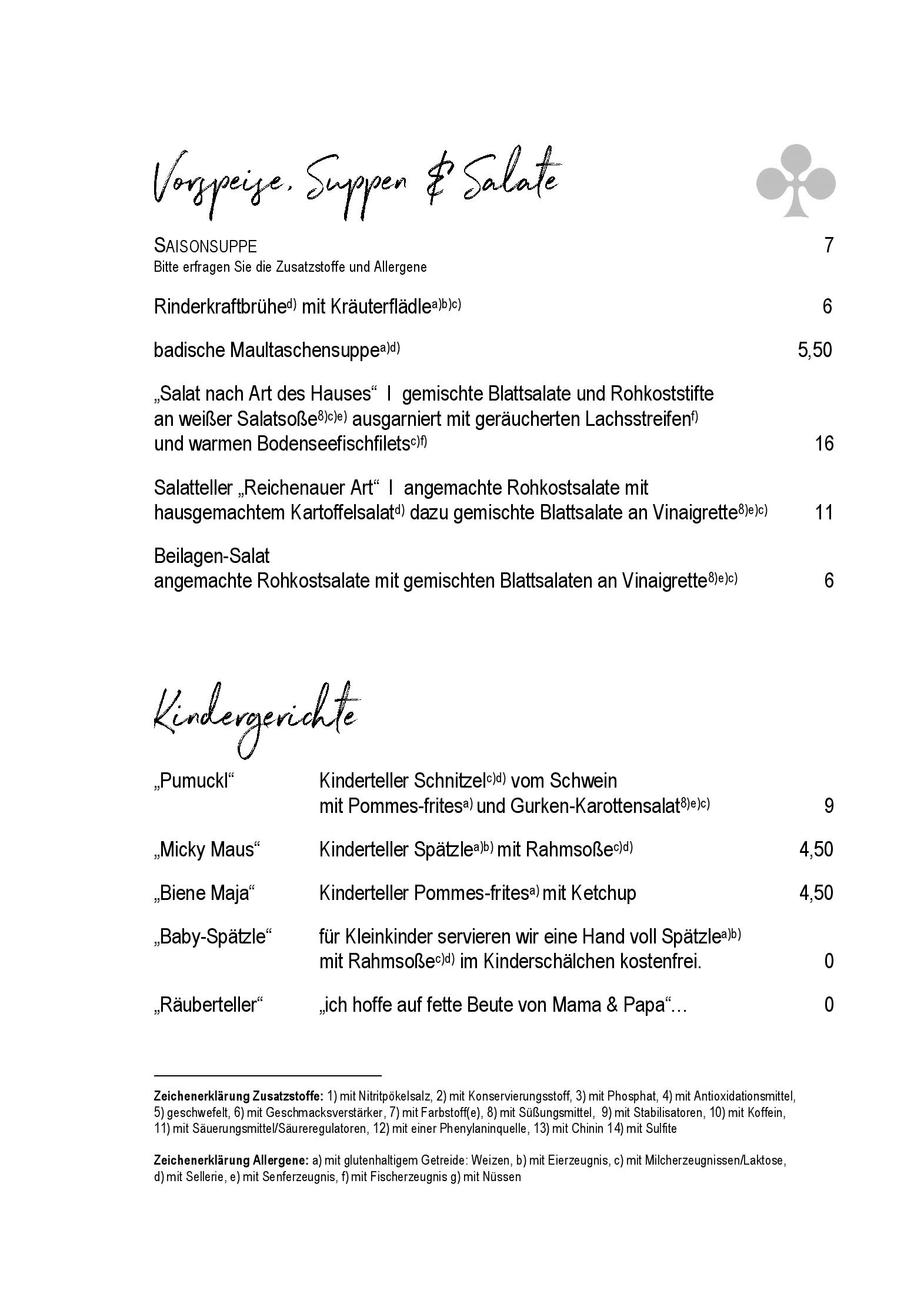 Speisekarte Landgasthof Kreuz in Konstanz, Seite 10