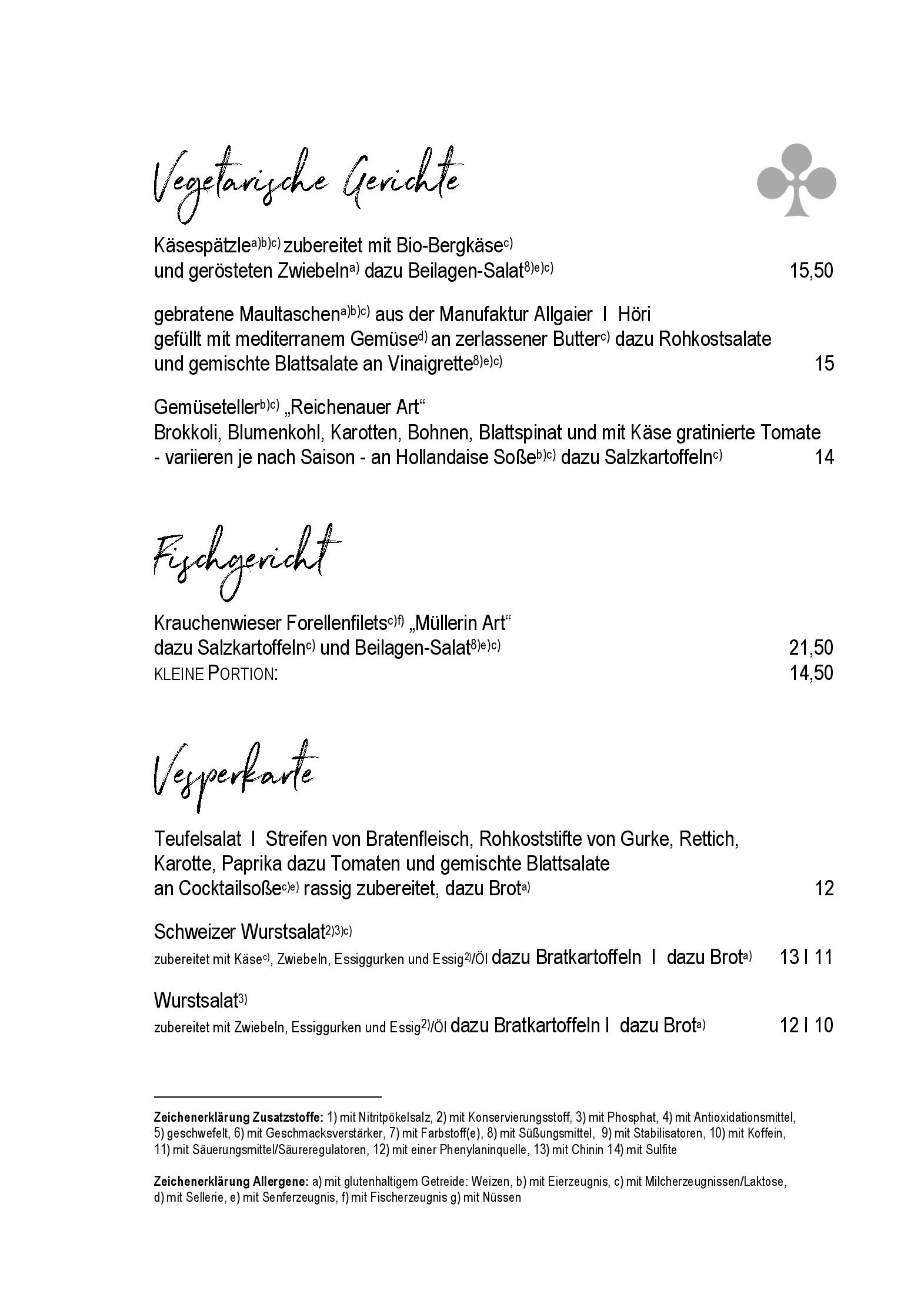 Speisekarte Landgasthof Kreuz in Konstanz, Seite 11