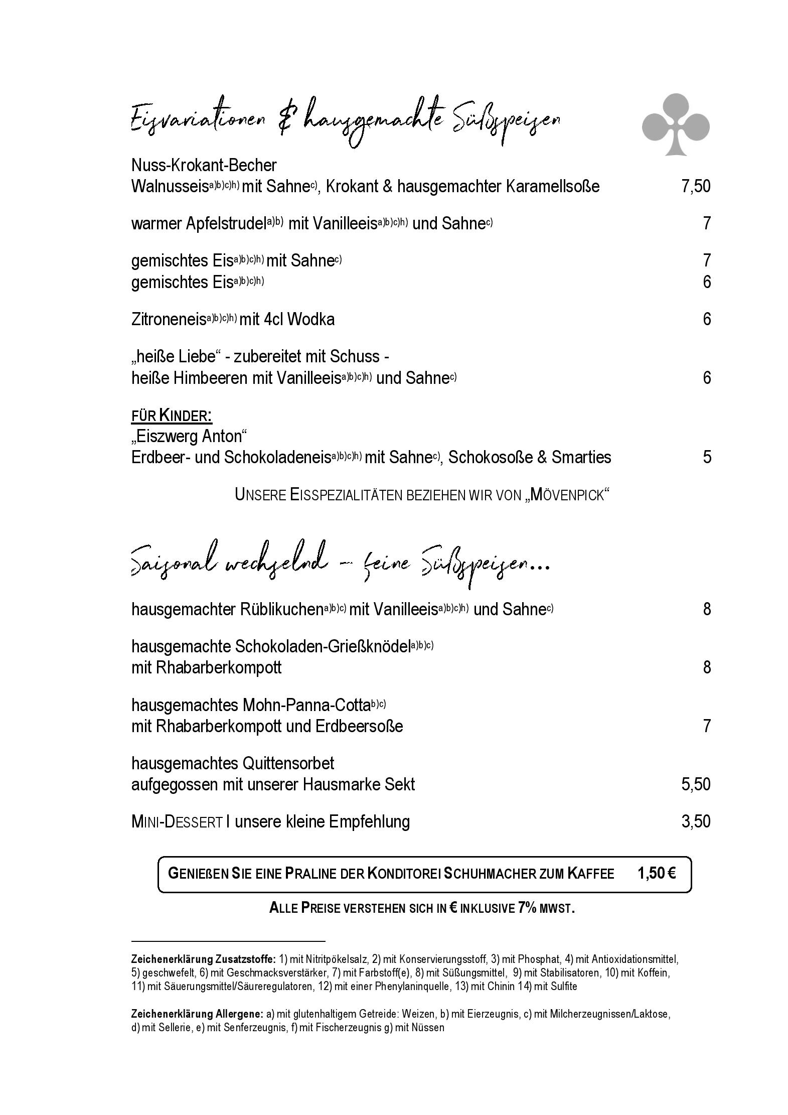 Speisekarte Landgasthof Kreuz in Konstanz, Seite 13