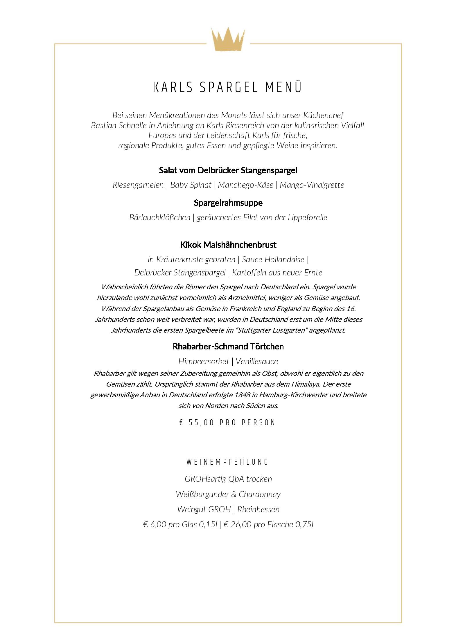 Speisekarte karl - Restaurant am Park  in Bad Lippspringe, Seite 5