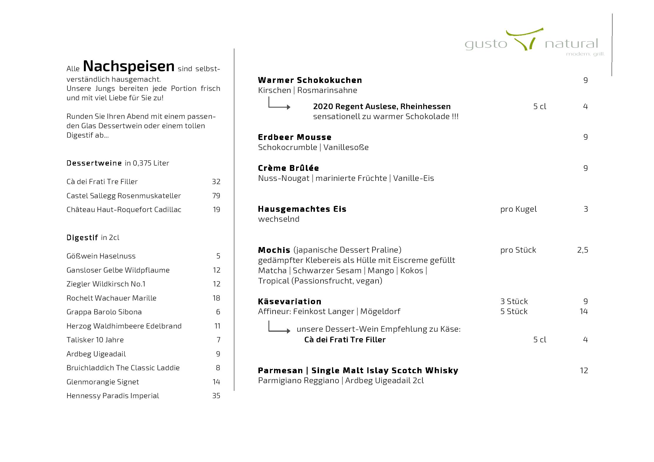 Speisekarte Gusto Natural modern. grill. in Nürnberg, Seite 5
