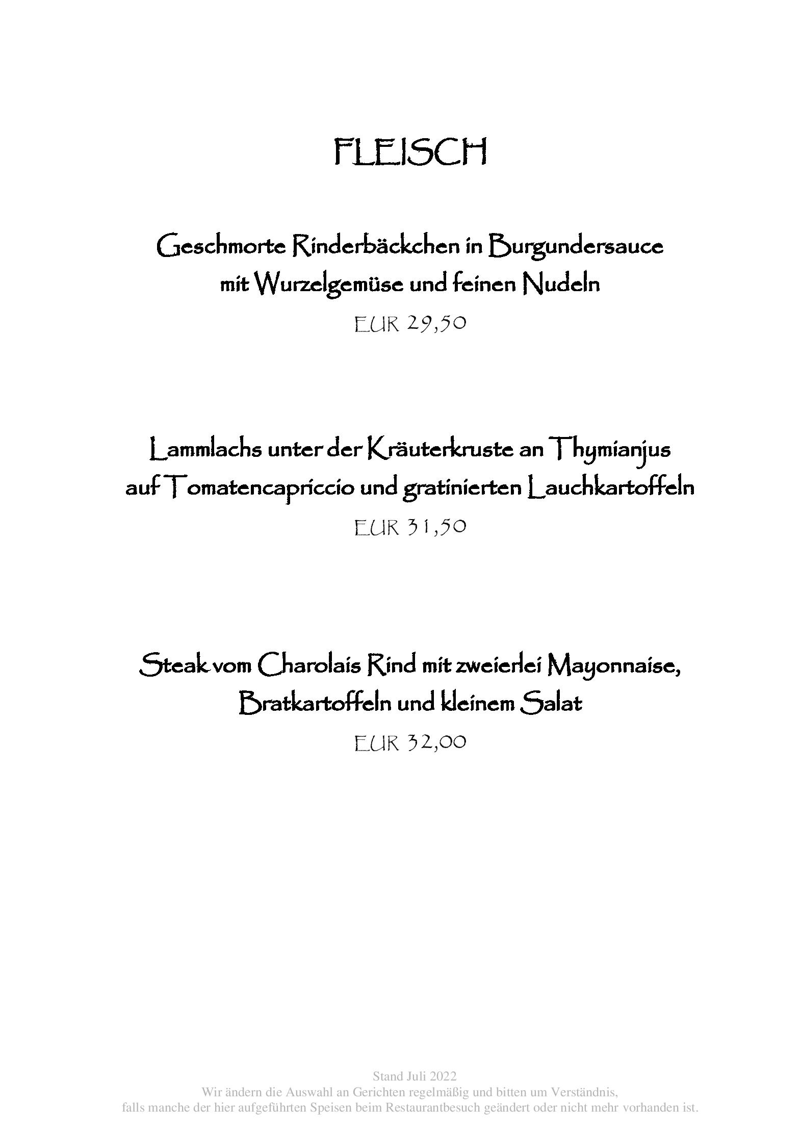 Speisekarte Burg Windeck Hotel- und Restaurant in Bühl, Seite 6