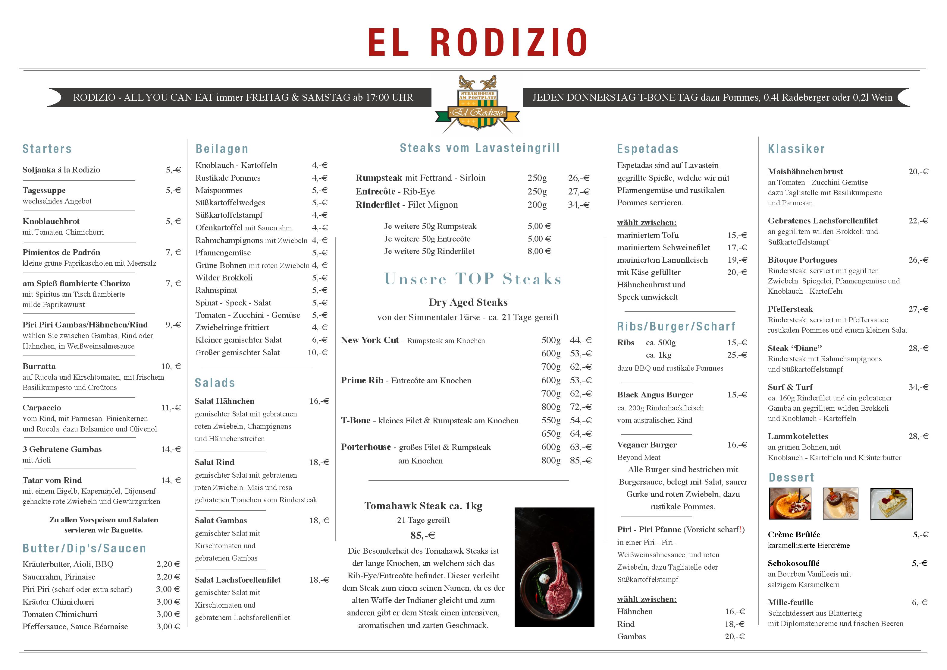 Speisekarte El Rodizio in Dresden, Seite 1