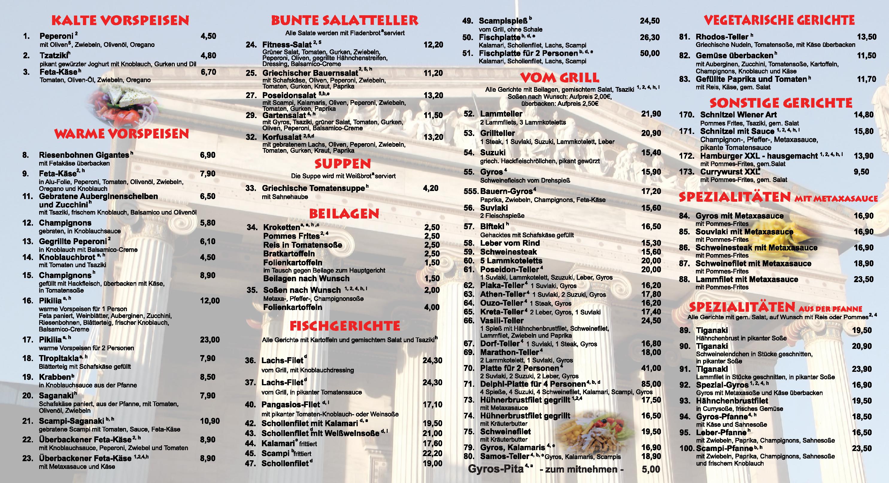 Speisekarte Restaurant Der Grieche in Bad Bevensen, Seite 2