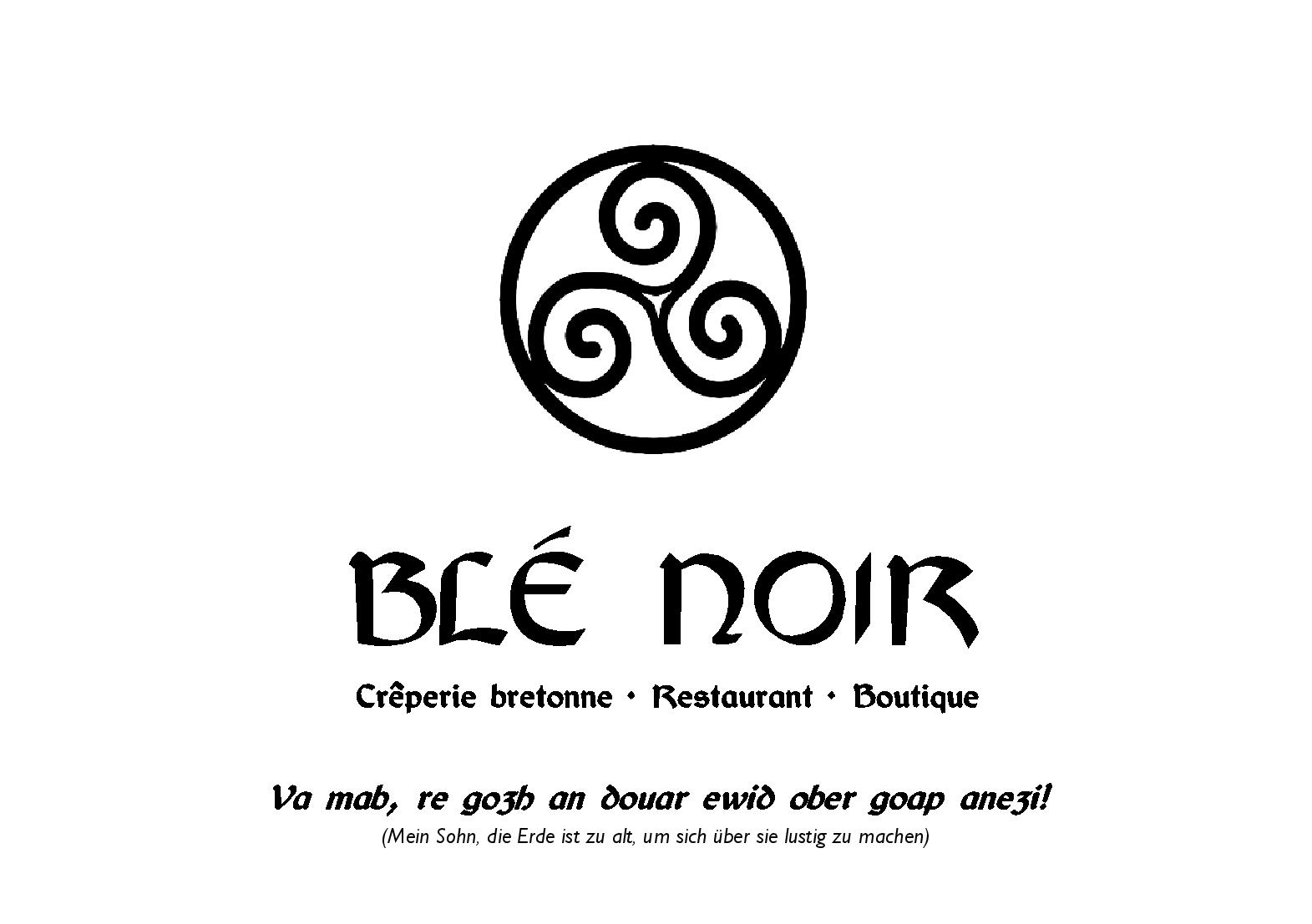 Speisekarte Blé Noir - Crêperie bretonne • Restaurant • Boutique in Marburg, Seite 1