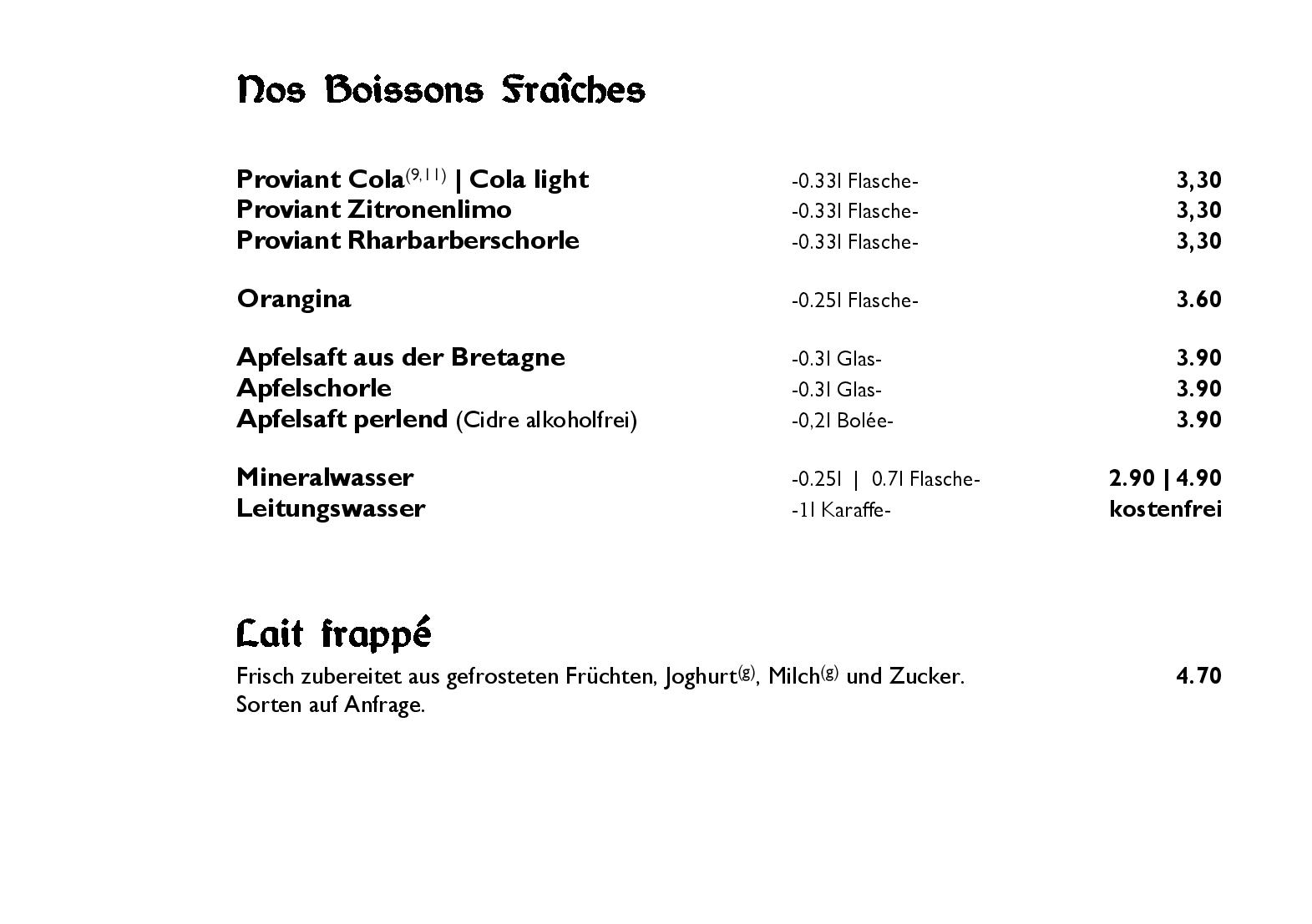 Speisekarte  Blé Noir - Crêperie bretonne • Restaurant • Boutique in Marburg, Seite 21