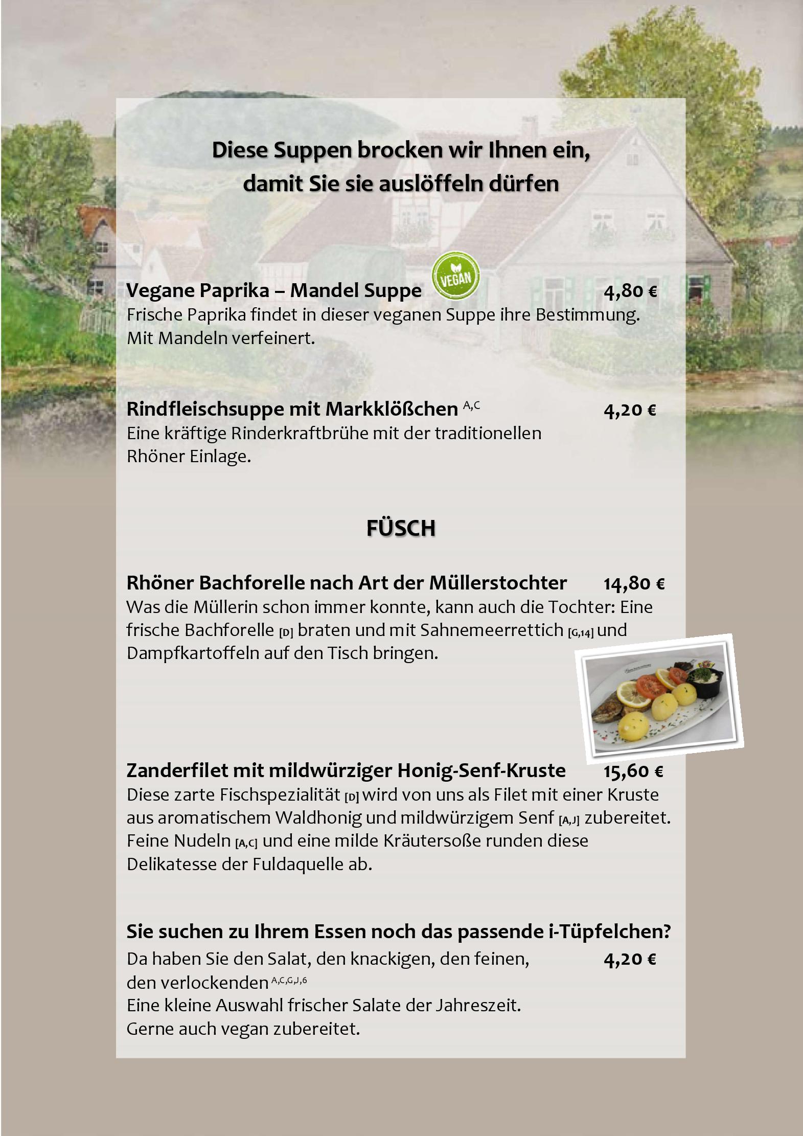 Speisekarte Genussgasthof Fuldaquelle in Gersfeld, Seite 3