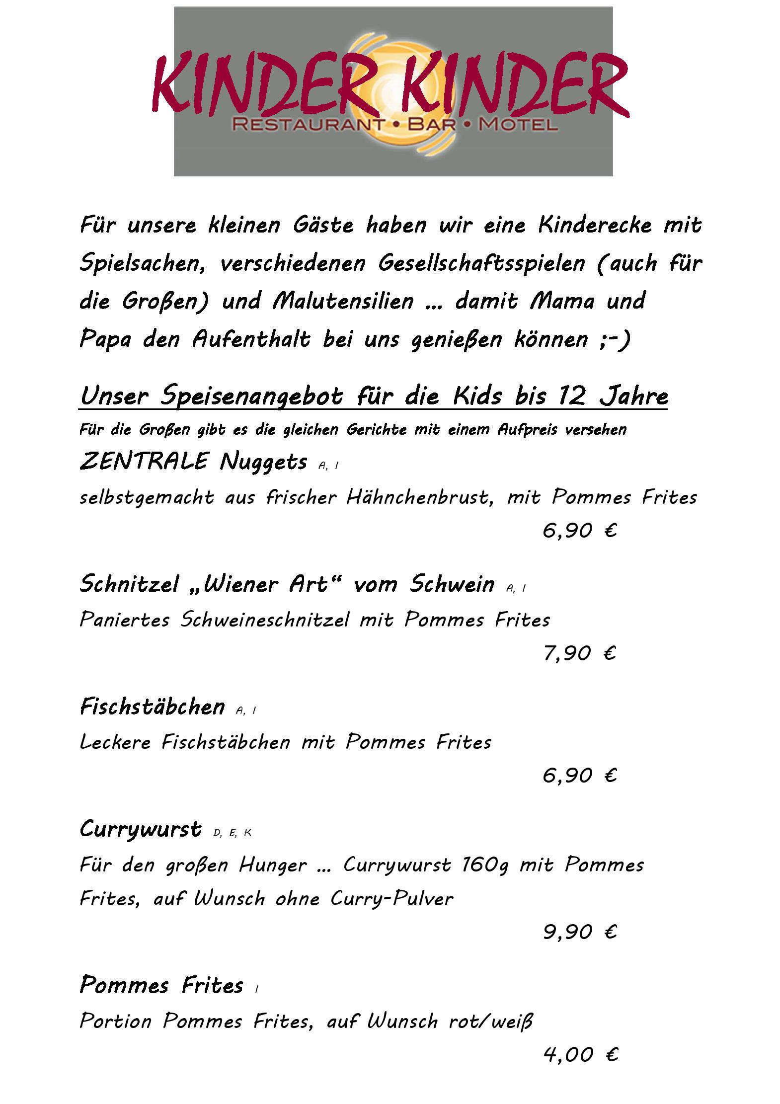 Speisekarte ZENTRALE Restaurant & Motel in Kisdorf, Seite 3