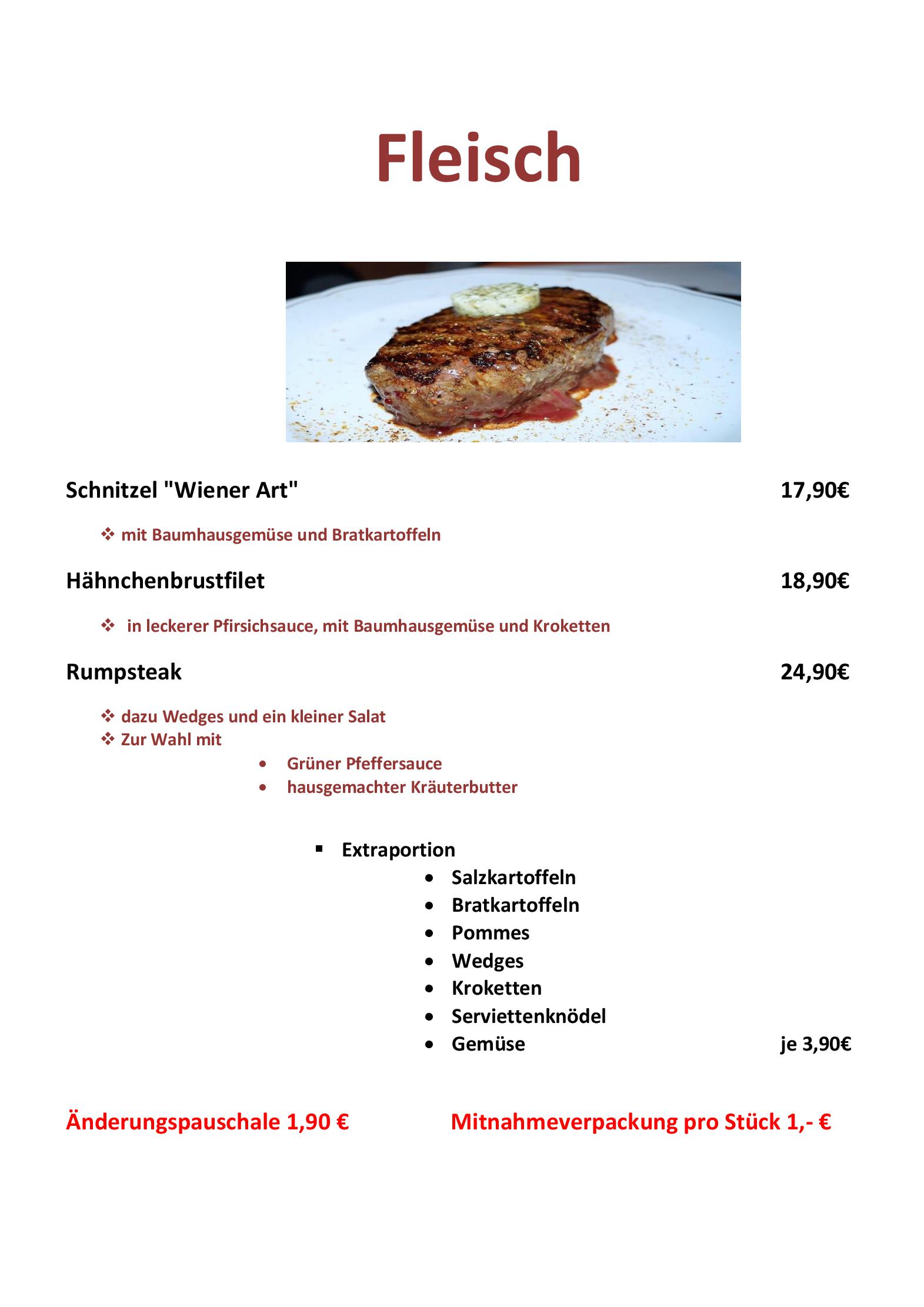 Speisekarte Hotel-Restaurant Baumhaus/ GbR Massa/Schneider in Elmenhorst, Seite 6