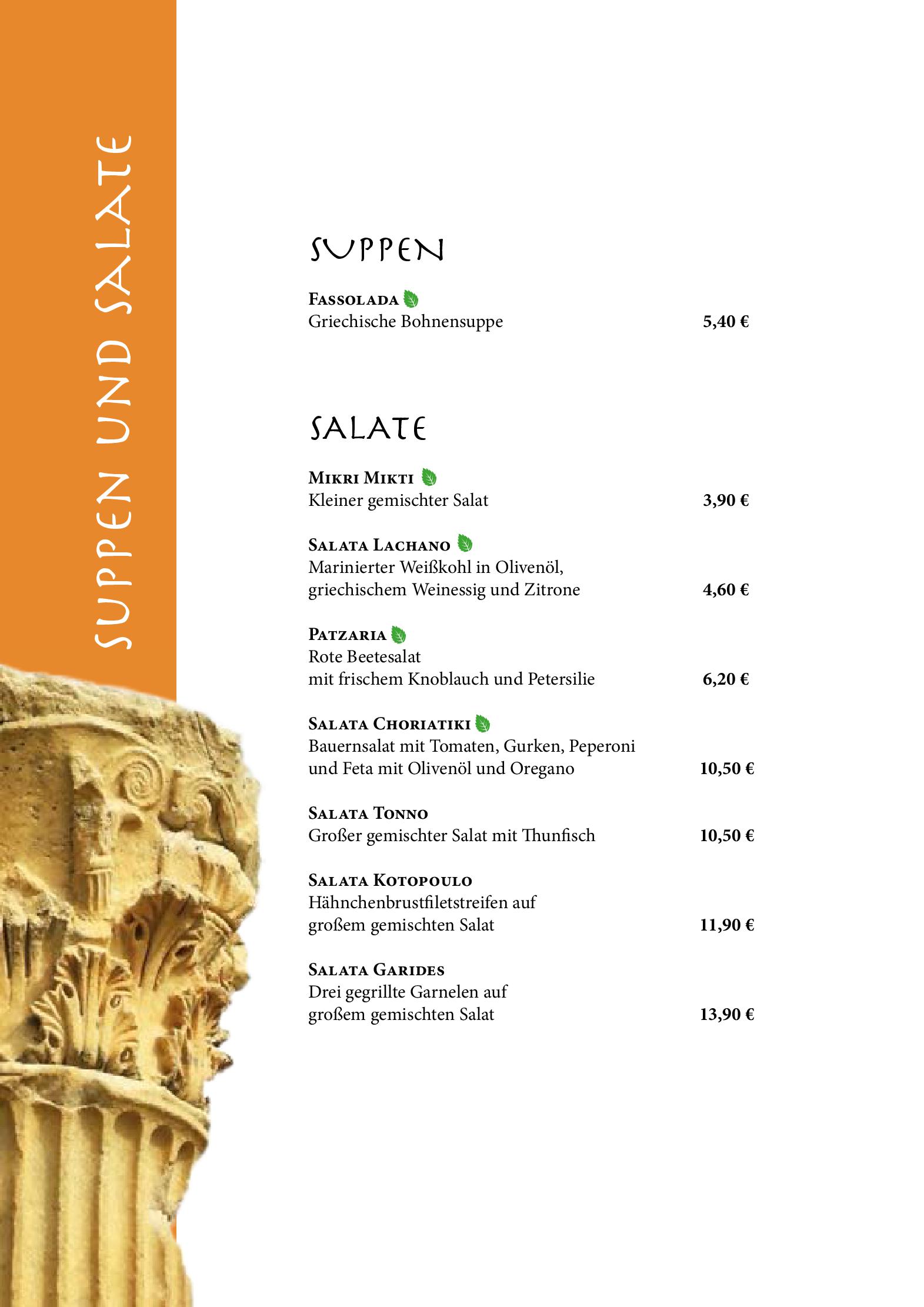 Speisekarte Taverna Olympia in Berlin, Seite 1