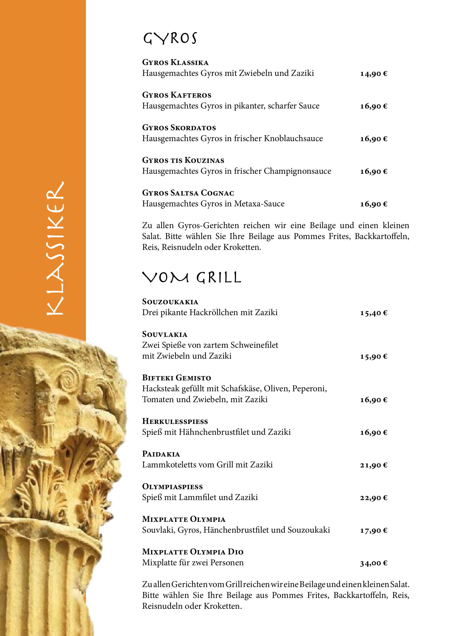 Speisekarte Taverna Olympia in Berlin, Seite 4