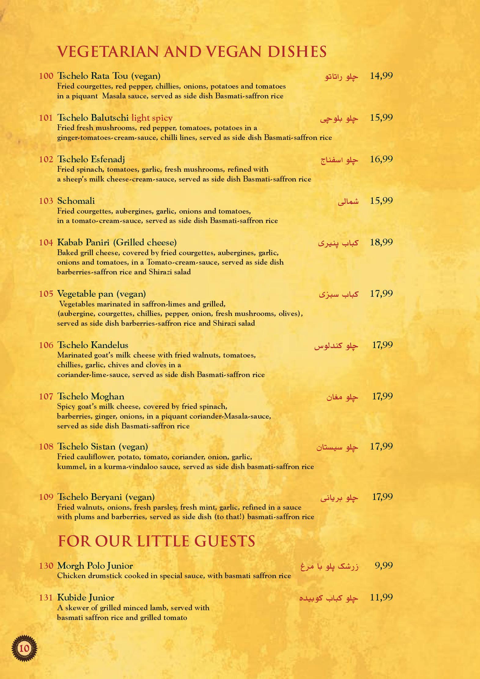 Speisekarte Restaurant Shiraz in Darmstadt, Seite 30