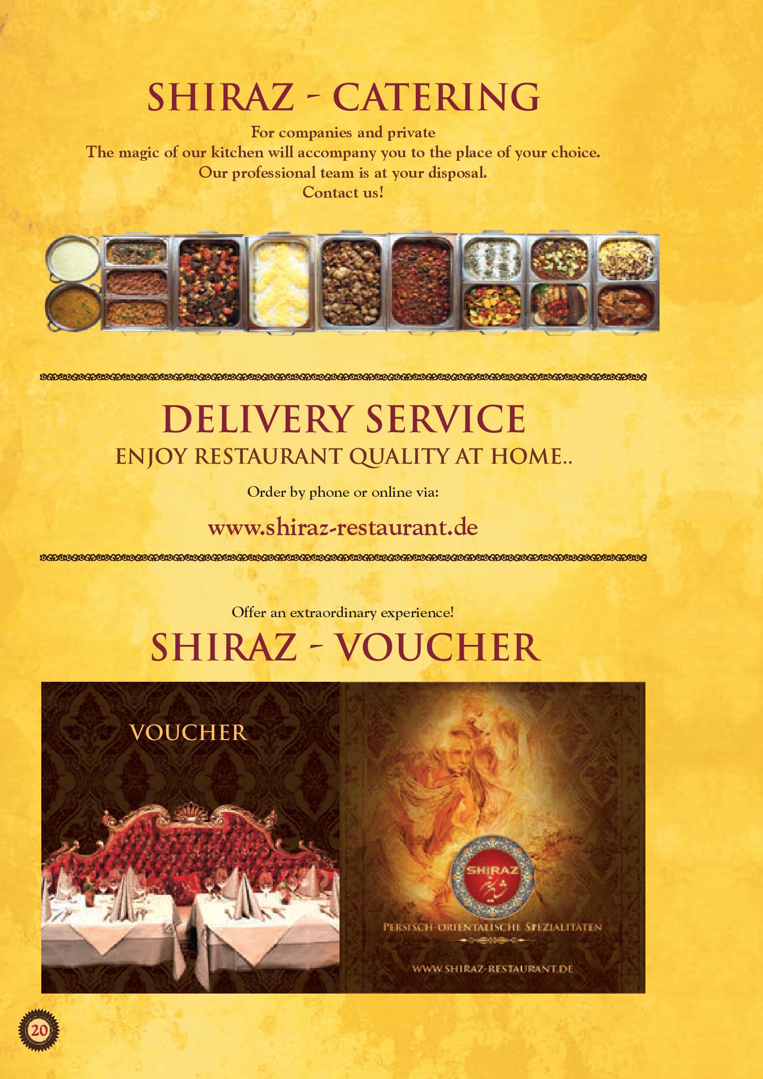 Speisekarte Restaurant Shiraz in Darmstadt, Seite 40